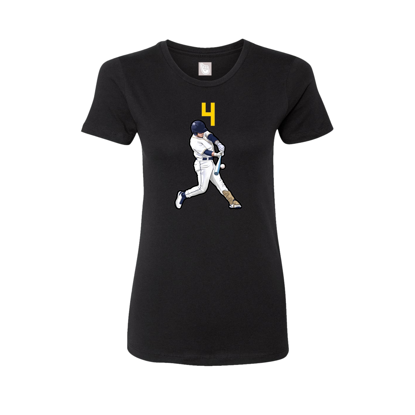 Fitted Women's Tee — Number Top in Black