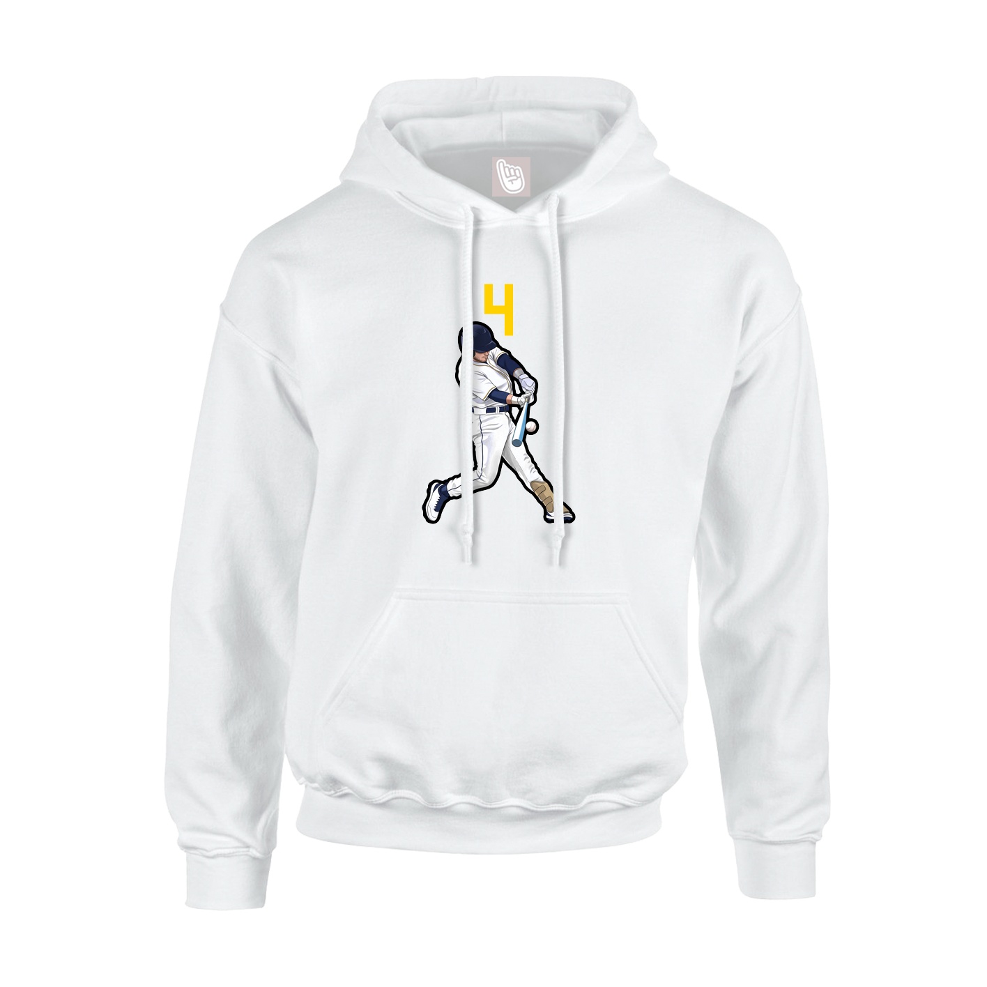Youth Hoodie — Number Top in White