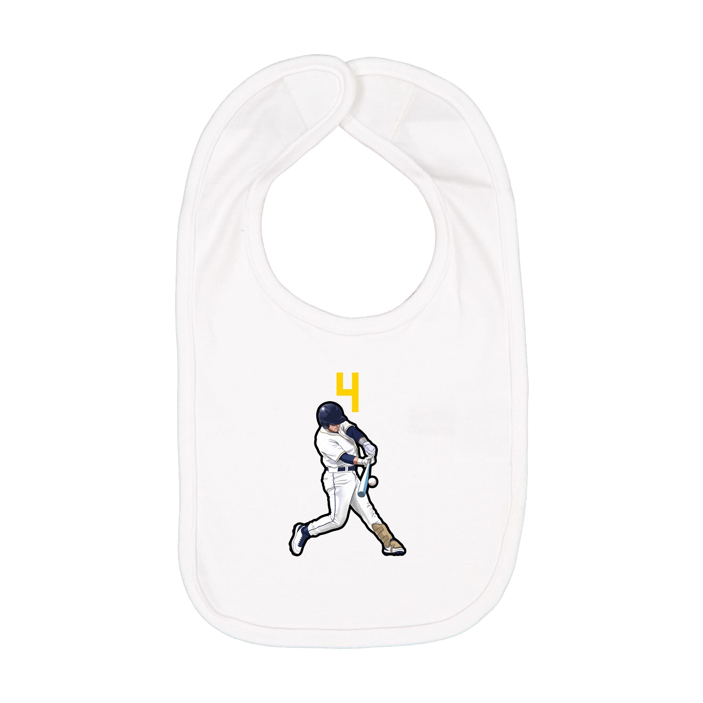 Infant Bib — Number Top in White