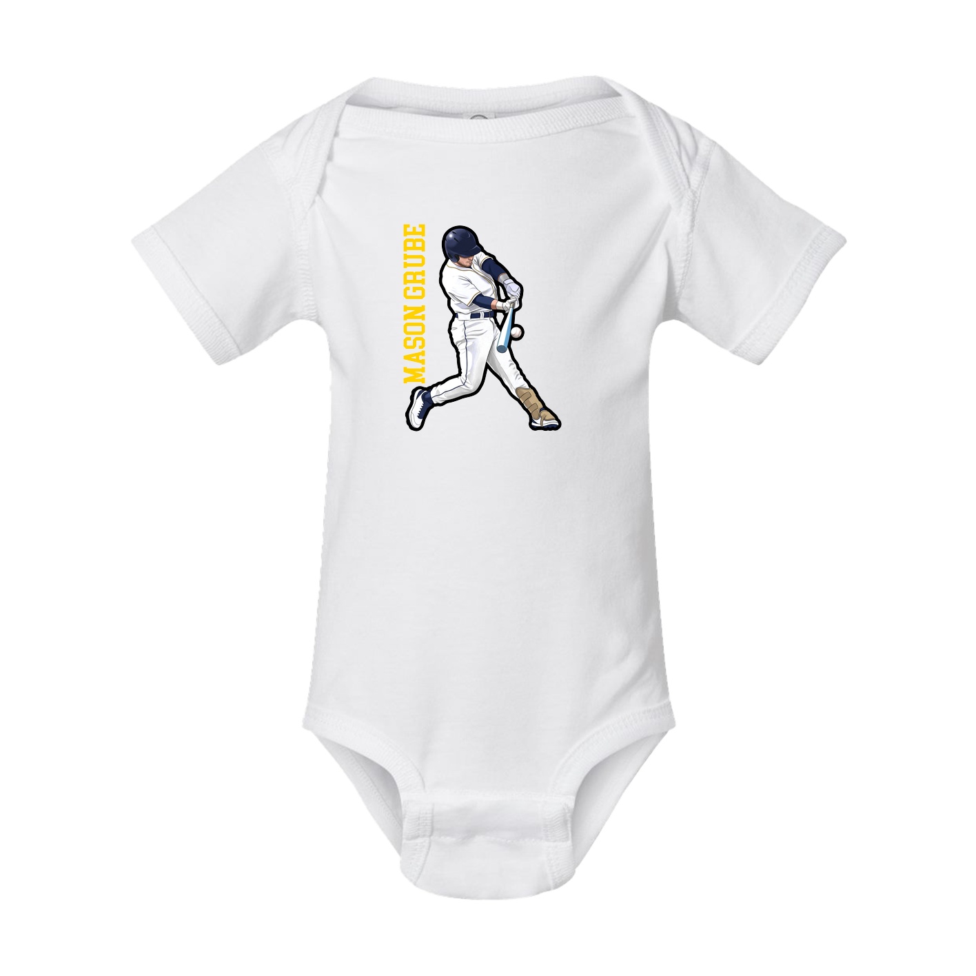 Baby Onesie — Name Vertical in White