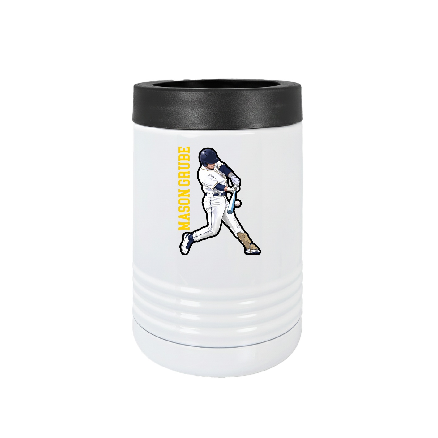 Beverage Holder — Name Vertical in White