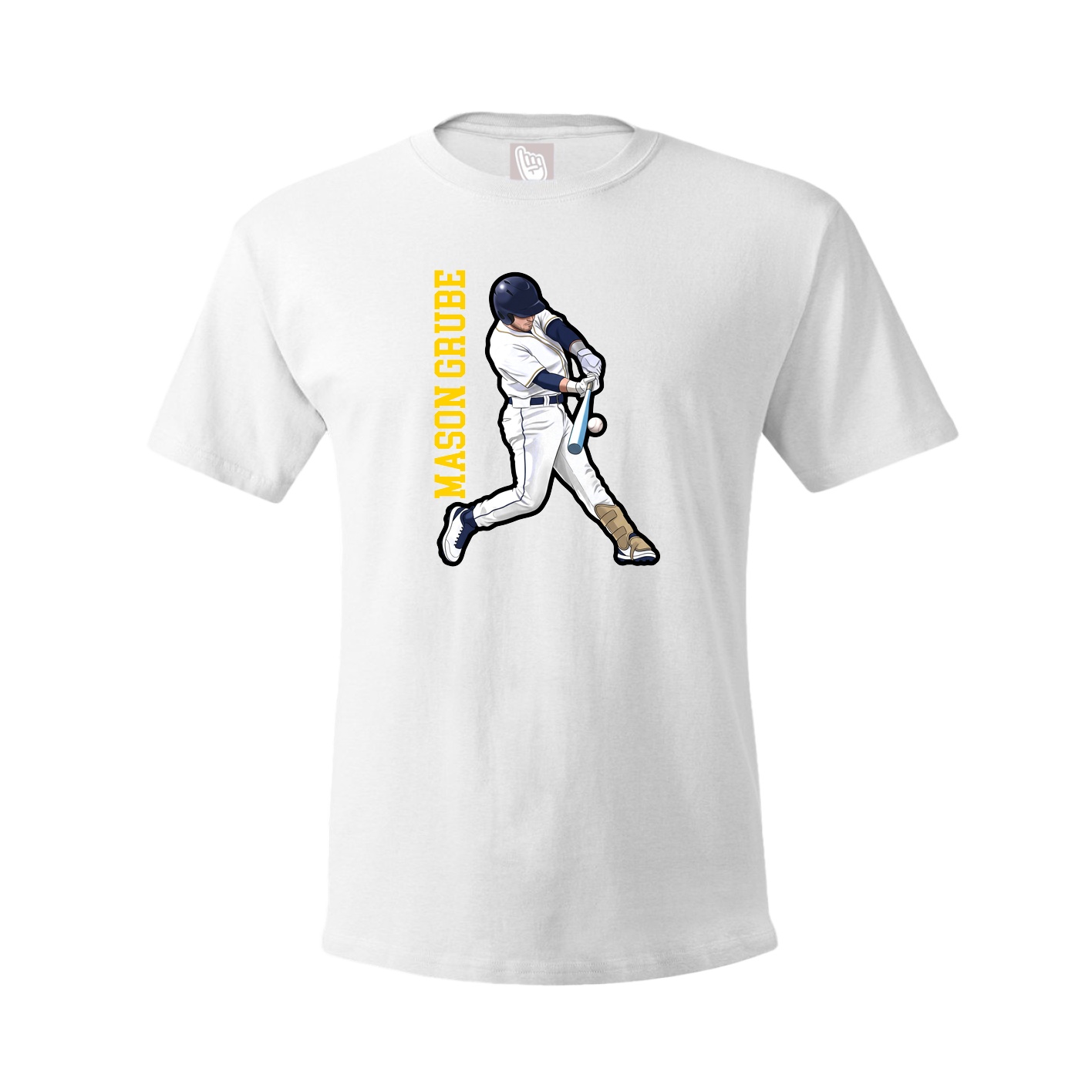 Youth Tee — Name Vertical in White