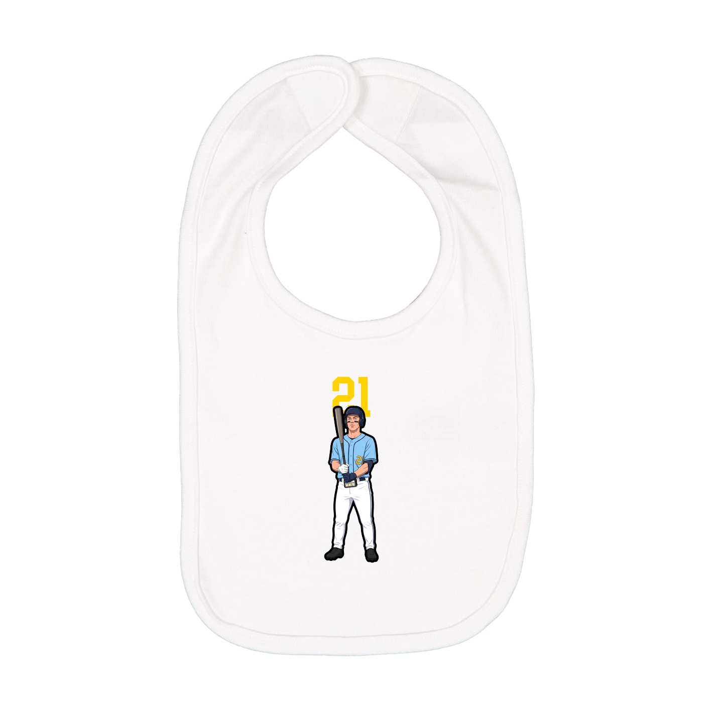 Infant Bib — Number Top in White
