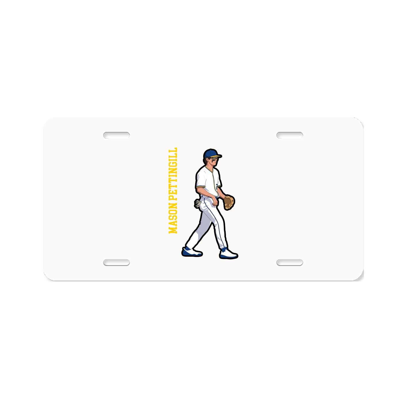 License Plate — Name Vertical in Classic