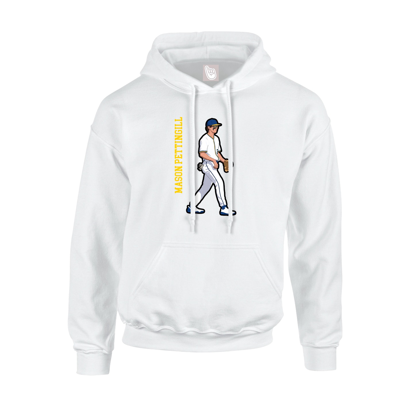 Youth Hoodie — Name Vertical in White