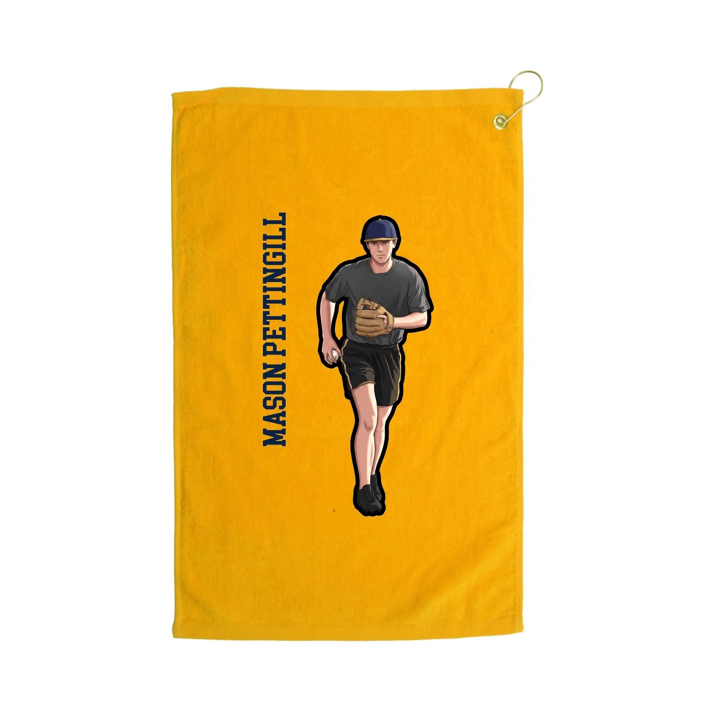 Golf Towel — Name Vertical in Gold