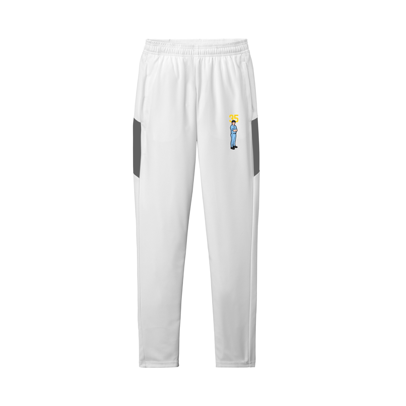 Team Travel Pant — Number Top in White/Grey
