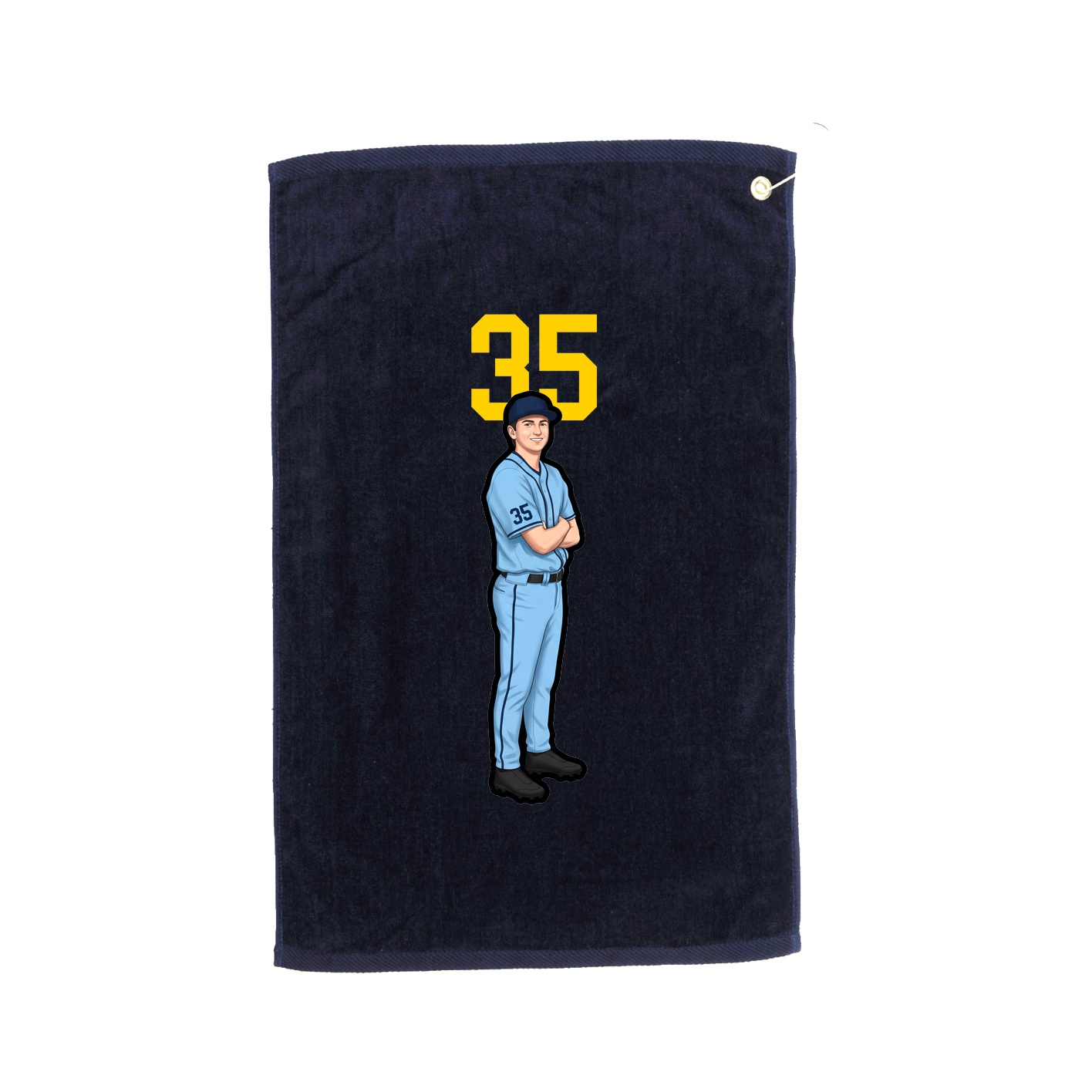 Golf Towel — Number Top in Navy