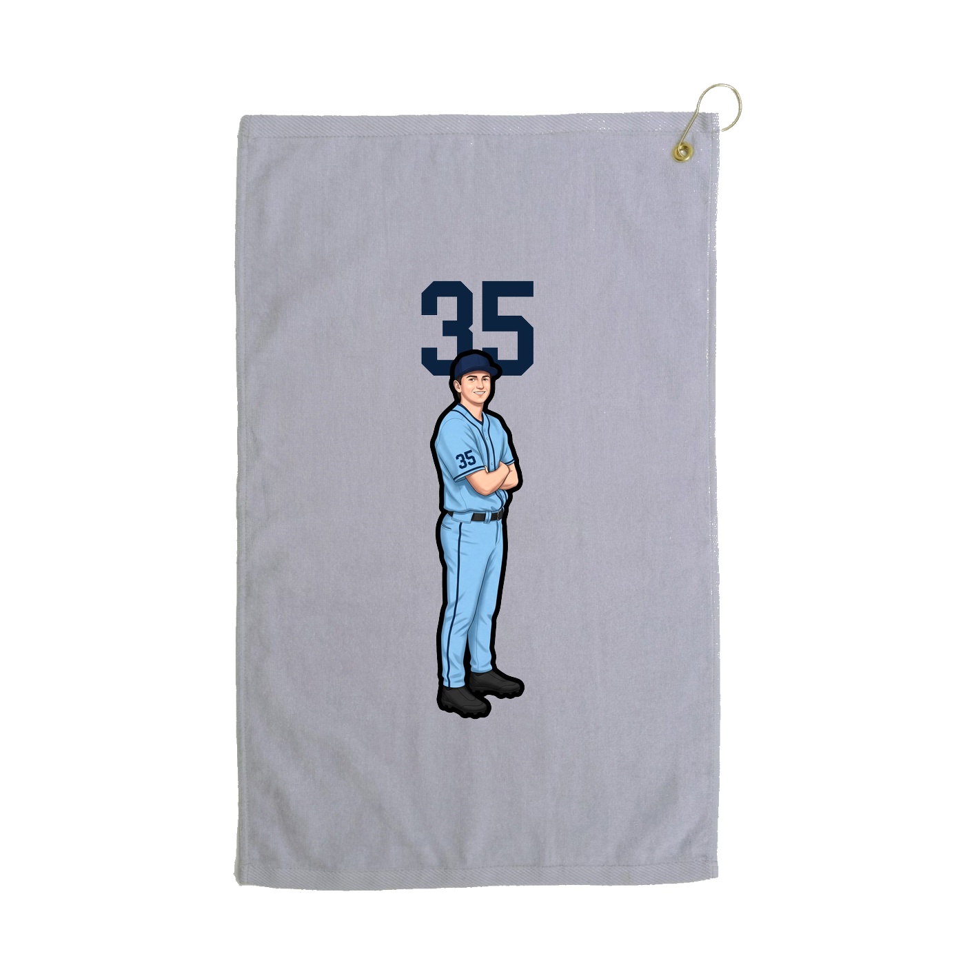 Golf Towel — Number Top in Grey