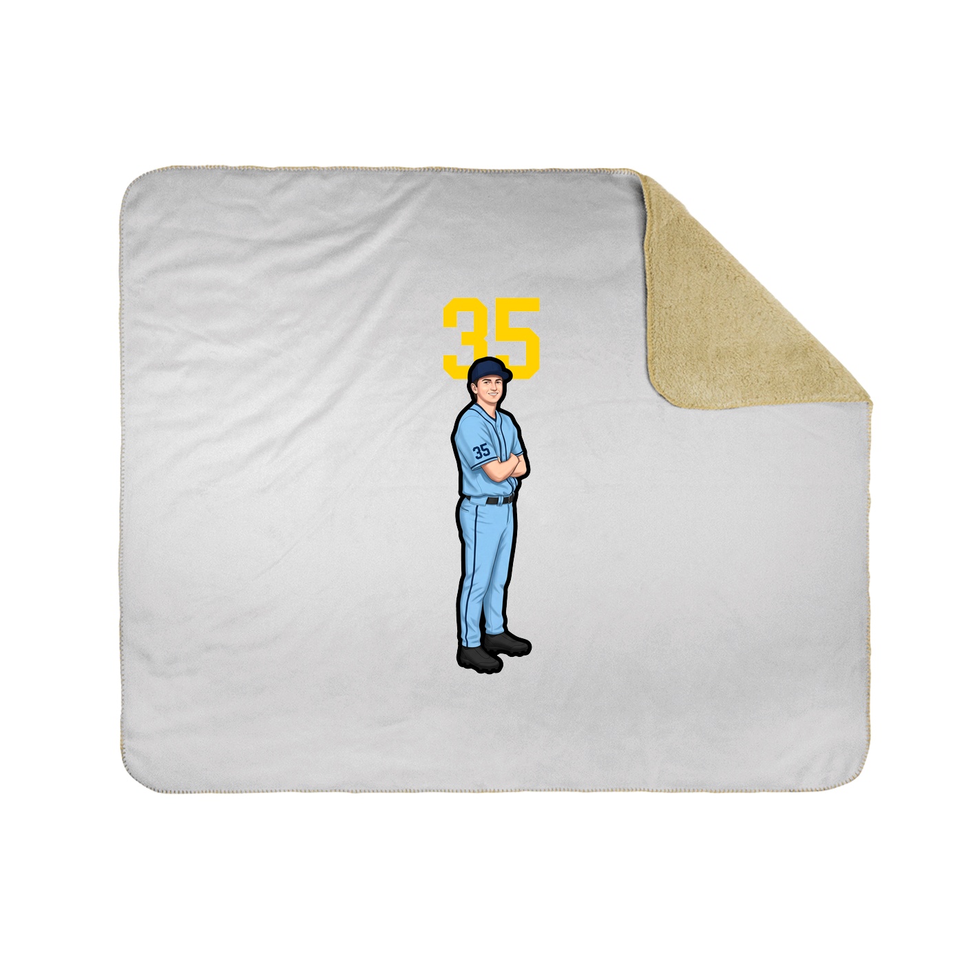 Throw Blanket — Number Top in White