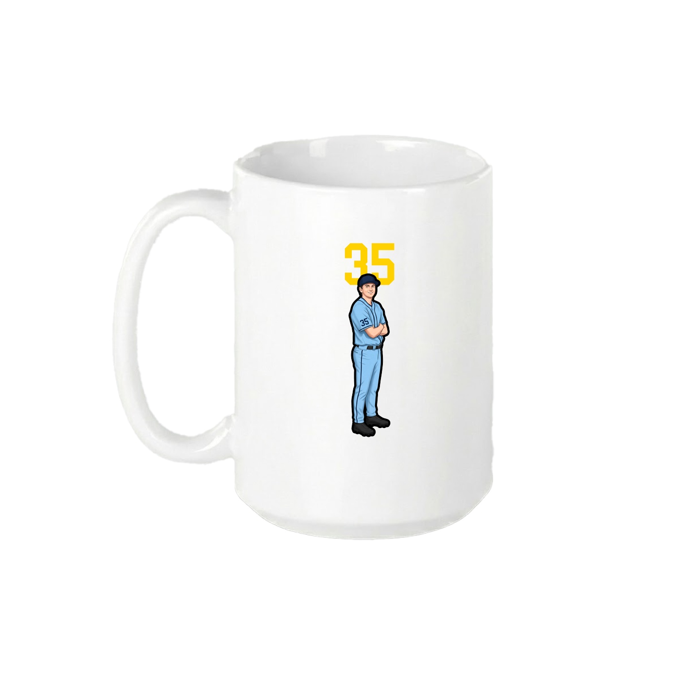 15oz Coffee Mug — Number Top in White