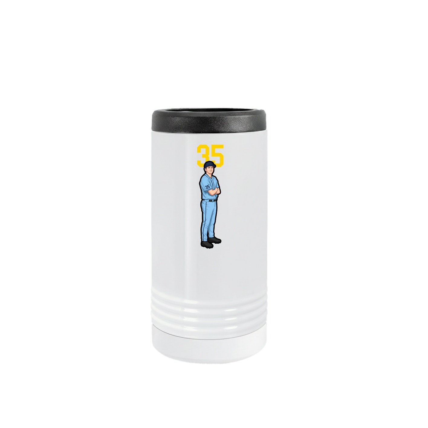 Slim Beverage Holder — Number Top in White
