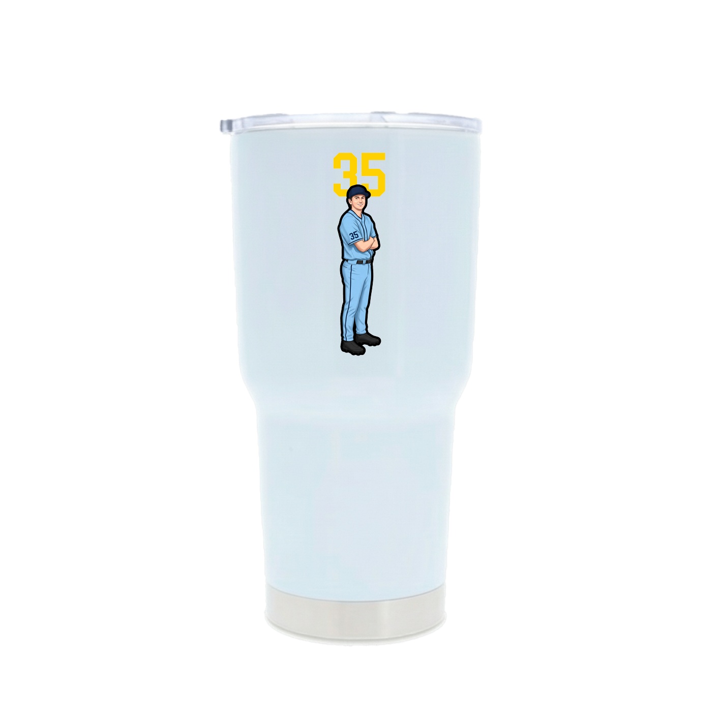 30oz Stainless Steel Tumbler — Number Top in White