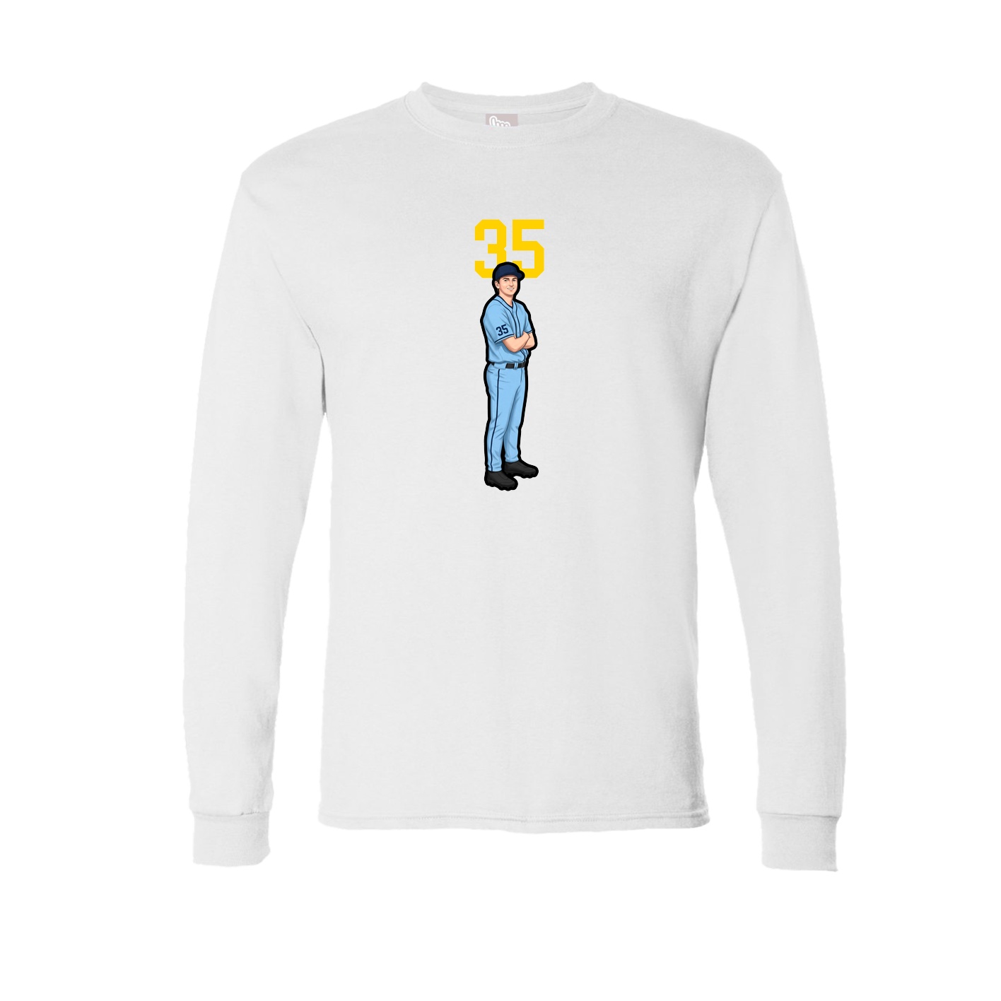 Long Sleeve Tee — Number Top in White