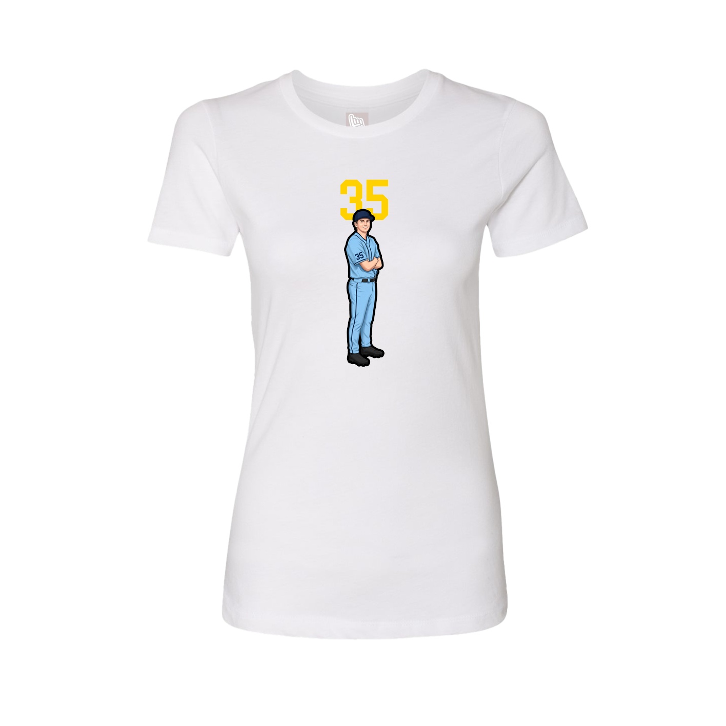 Womens Tee — Number Top in White