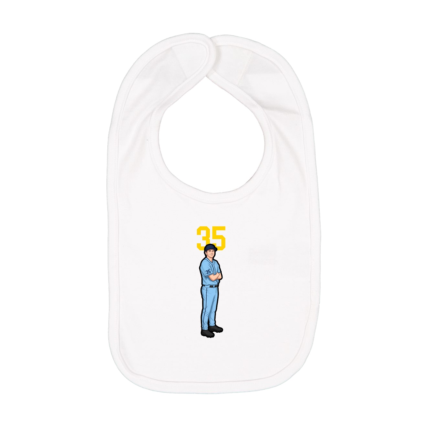 Infant Bib — Number Top in White