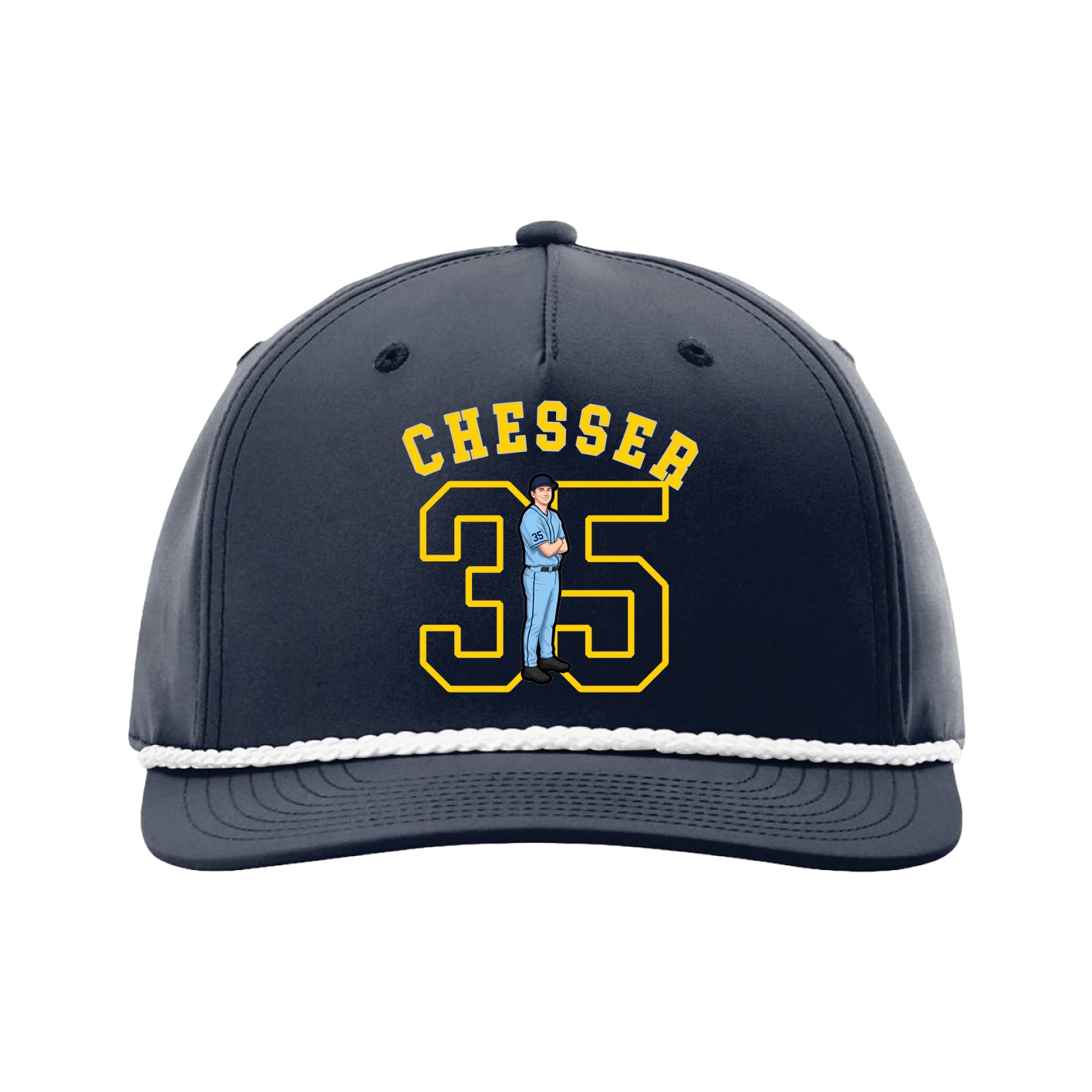 Five-Panel Classic Rope Cap — Shirsey Arch in Navy