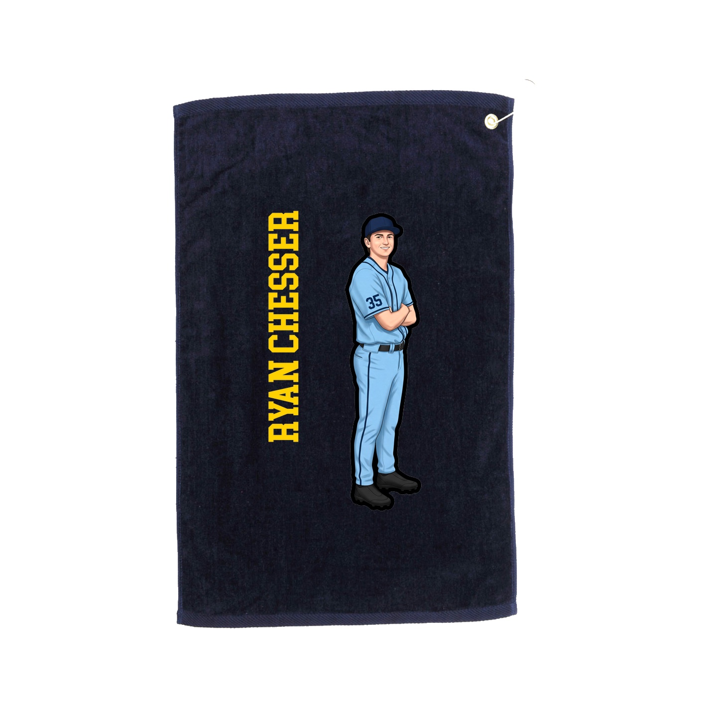 Golf Towel — Name Vertical in Navy