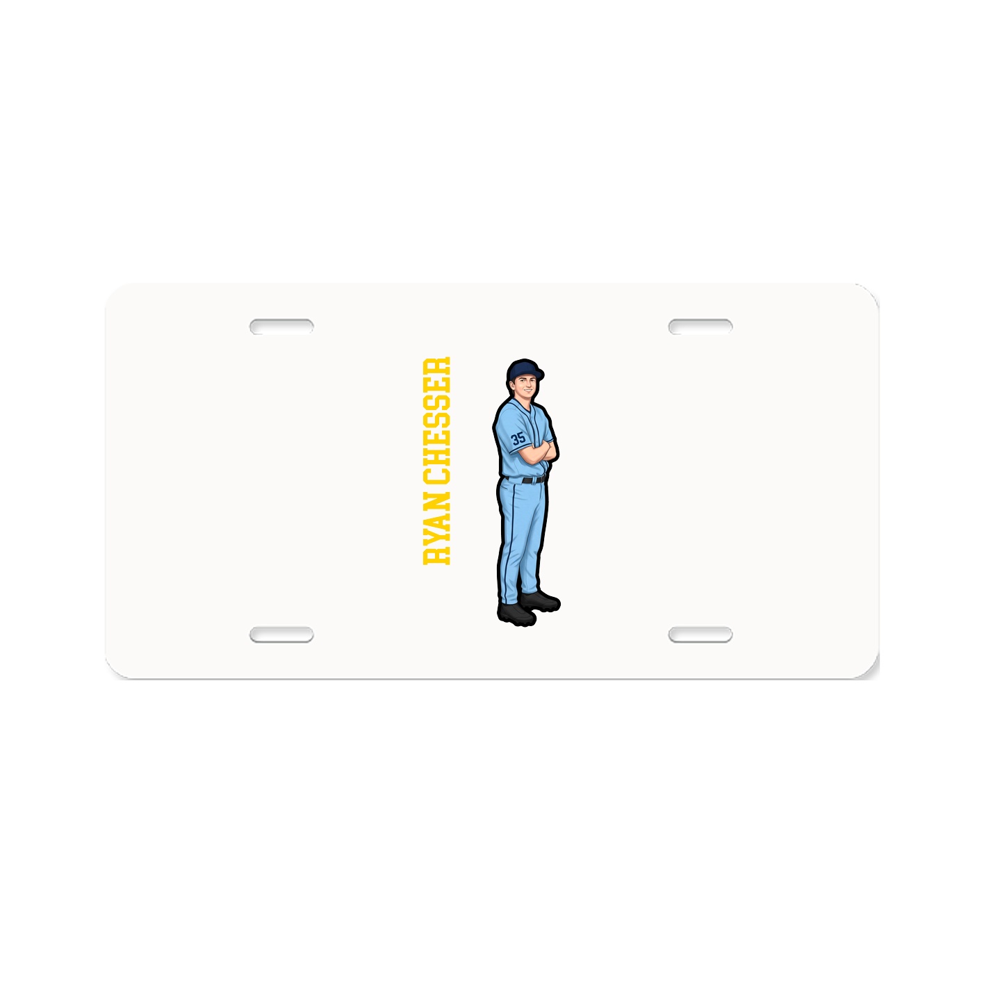 License Plate — Name Vertical in Classic