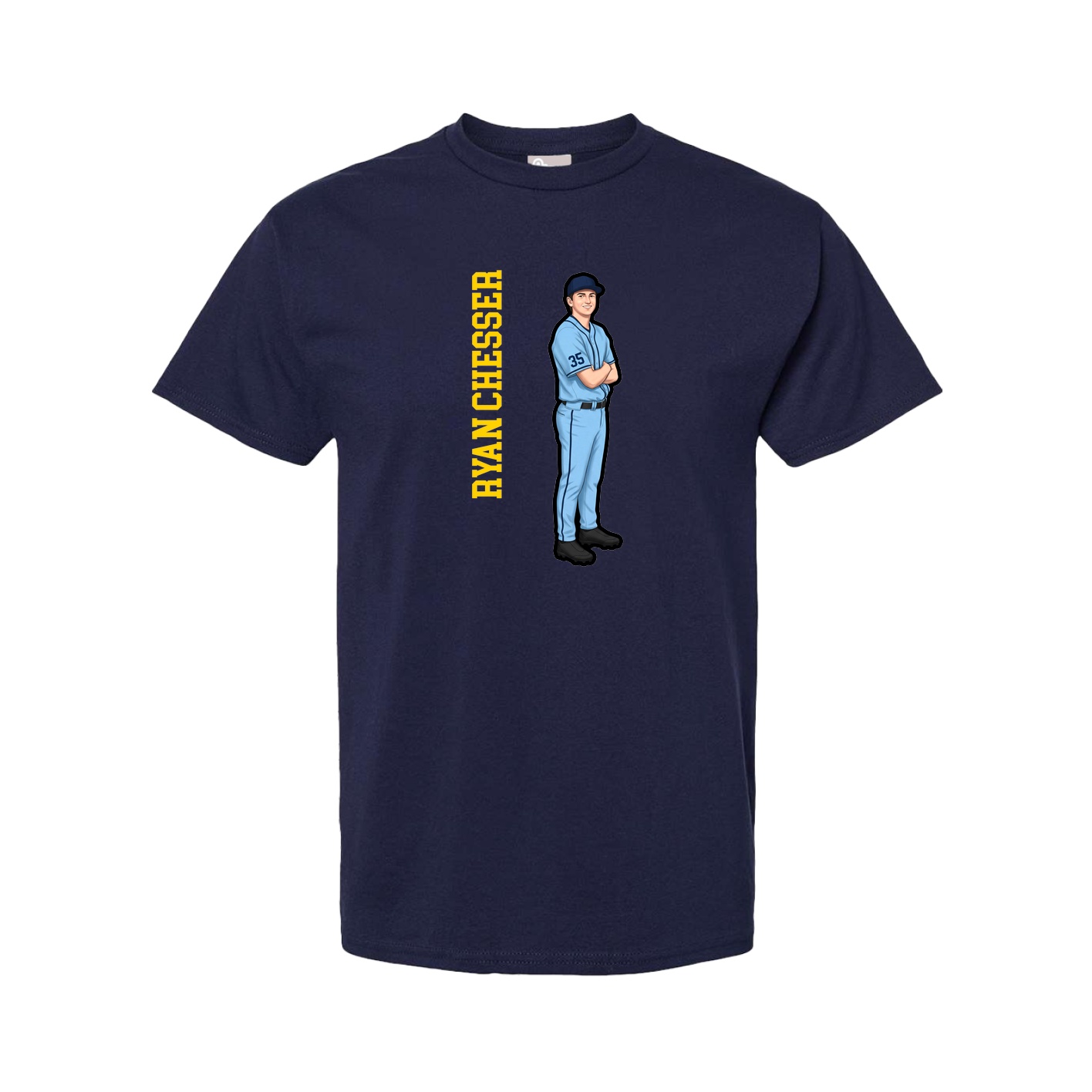 Tee — Name Vertical in Navy