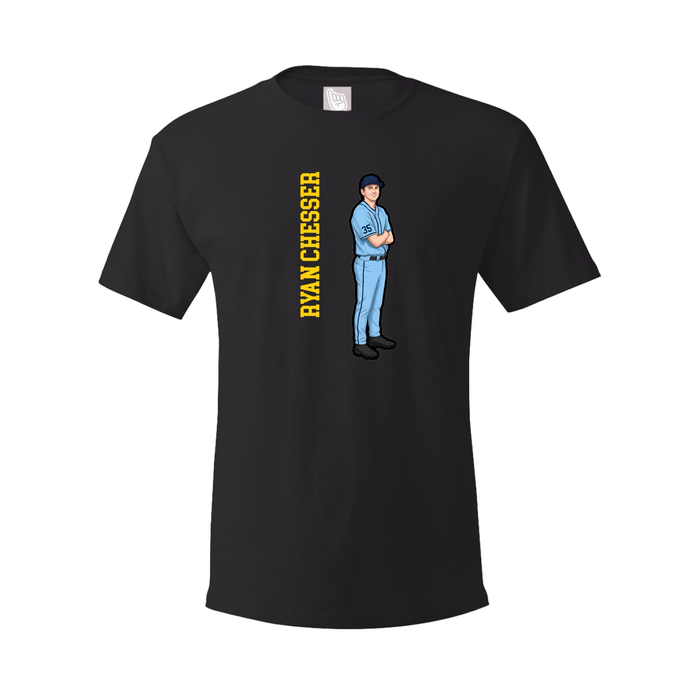 Youth Tee — Name Vertical in Black