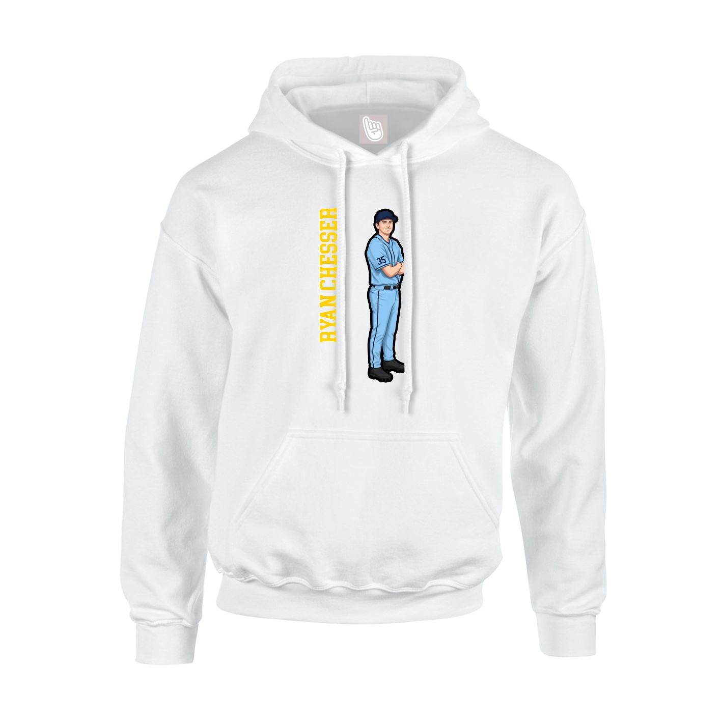Youth Hoodie — Name Vertical in White