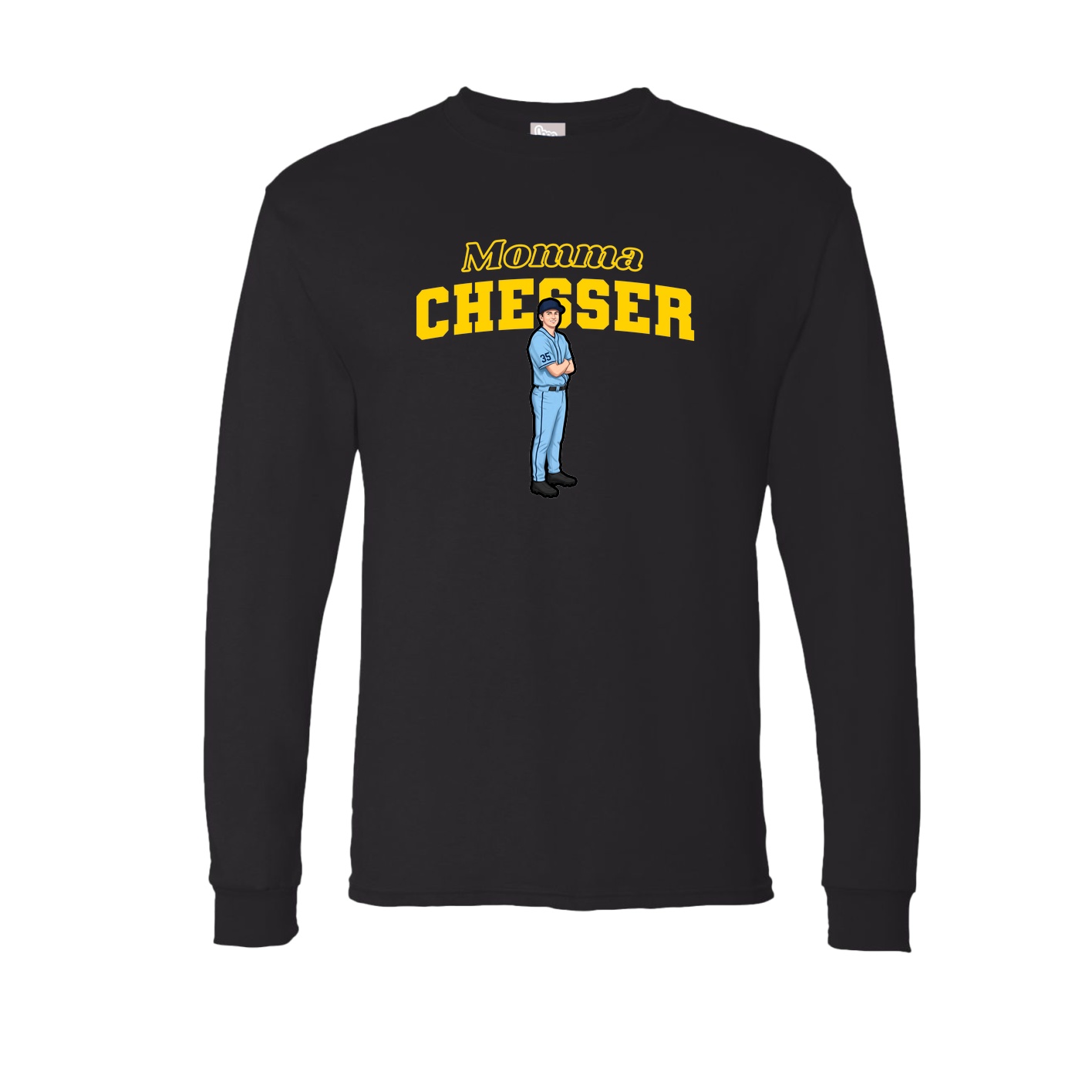 Long Sleeve Tee — Mothers Day Block in Black