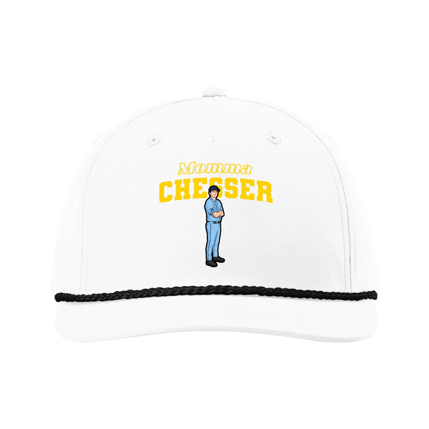 Five-Panel Classic Rope Cap — Mothers Day Block in White