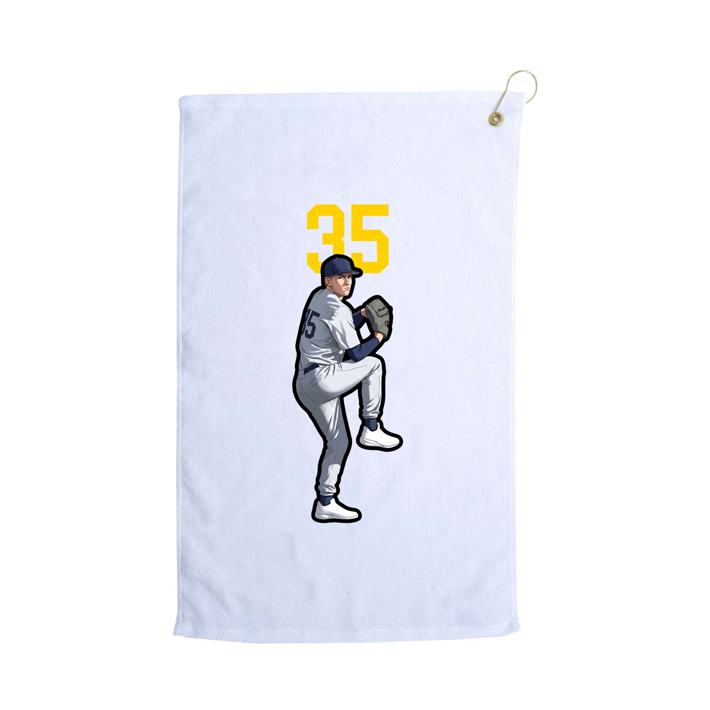 Golf Towel — Number Top in White