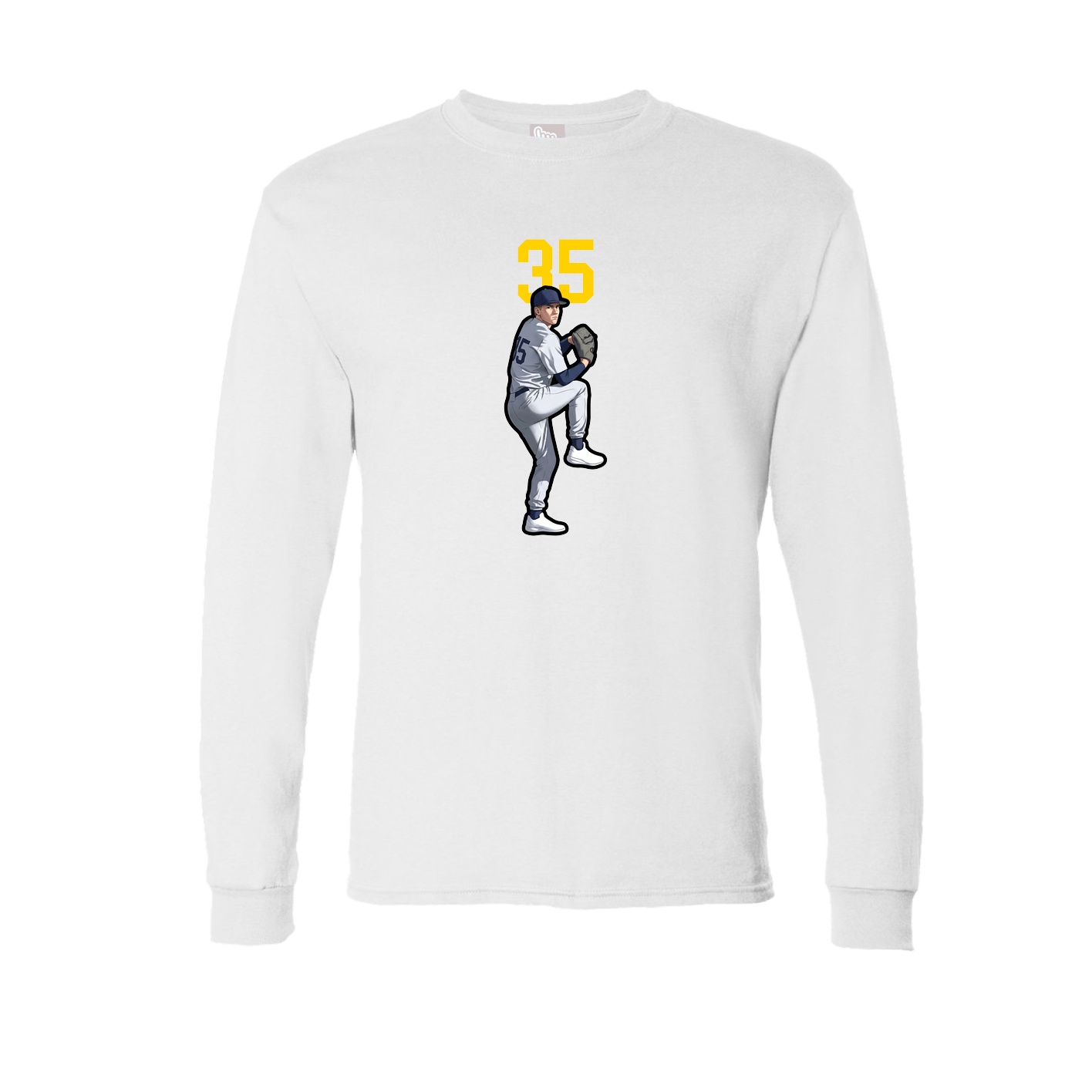 Long Sleeve Tee — Number Top in White