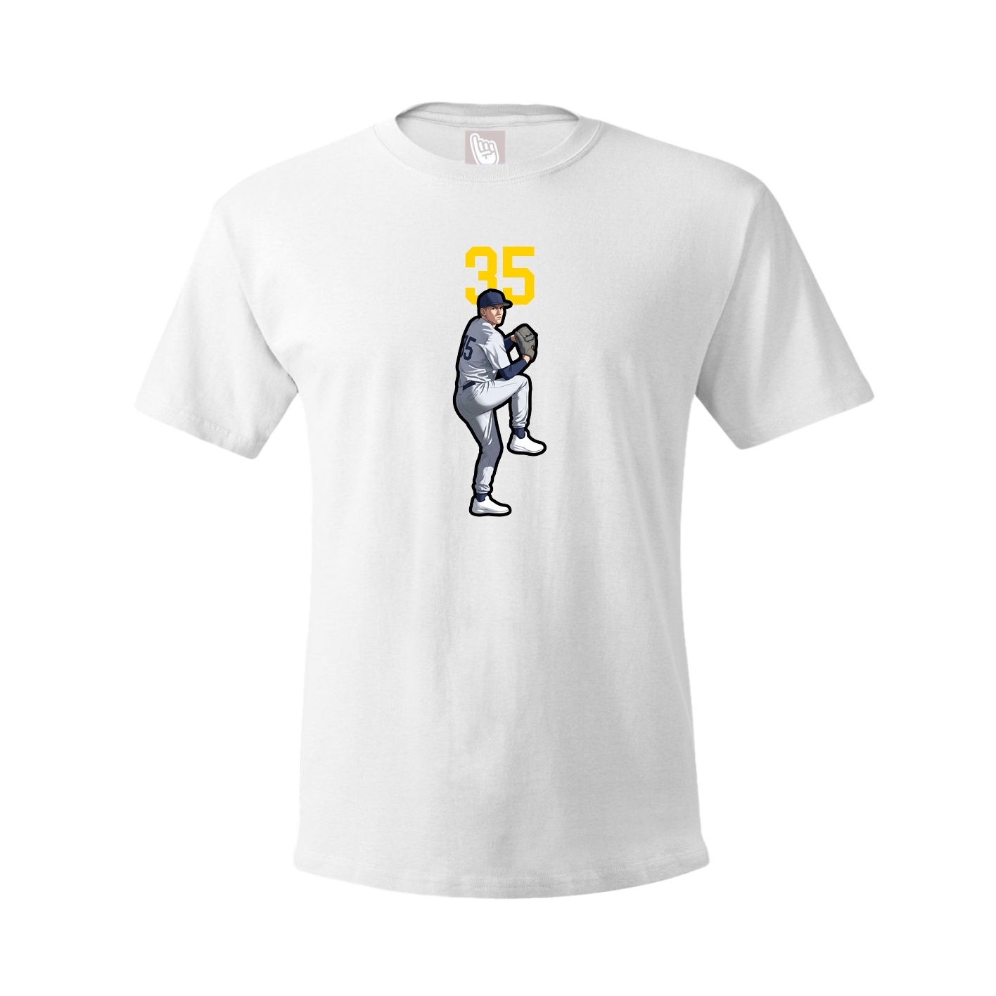 Youth Tee — Number Top in White