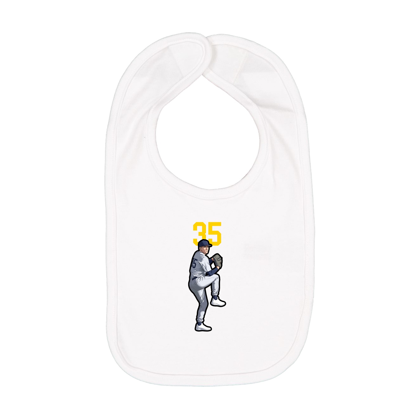 Infant Bib — Number Top in White