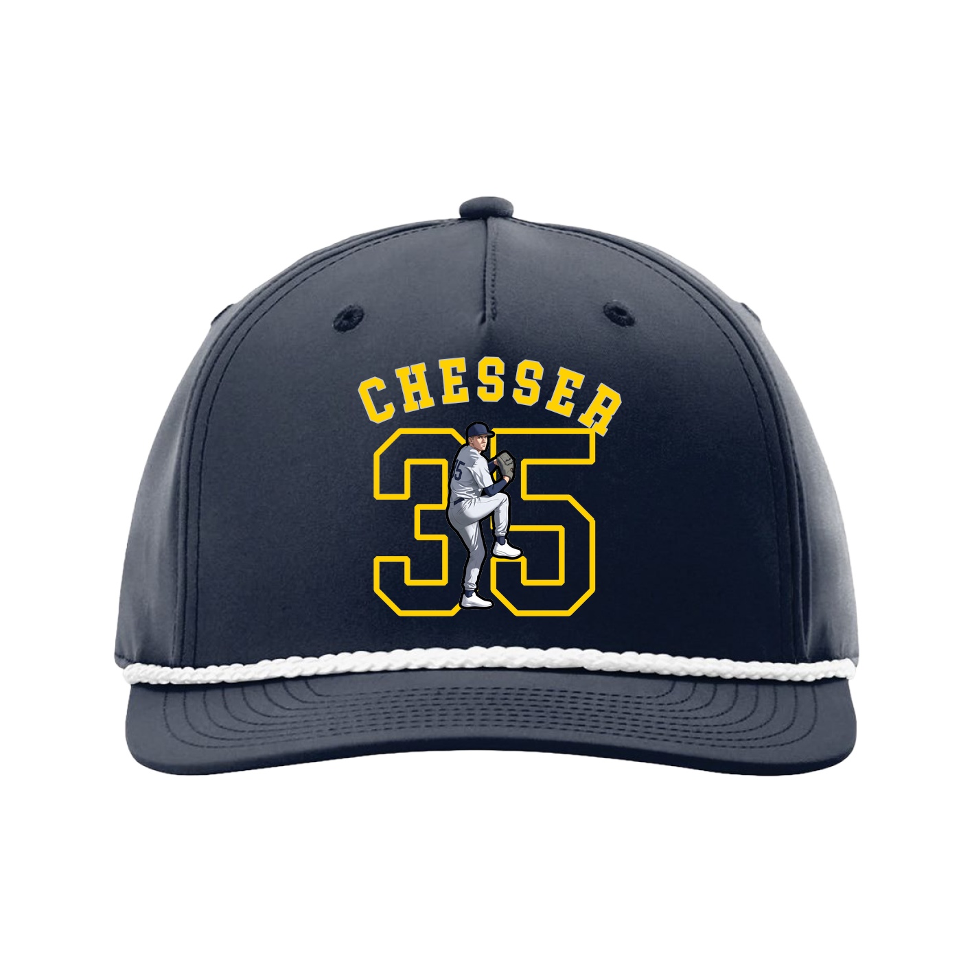 Five-Panel Classic Rope Cap — Shirsey Arch in Navy