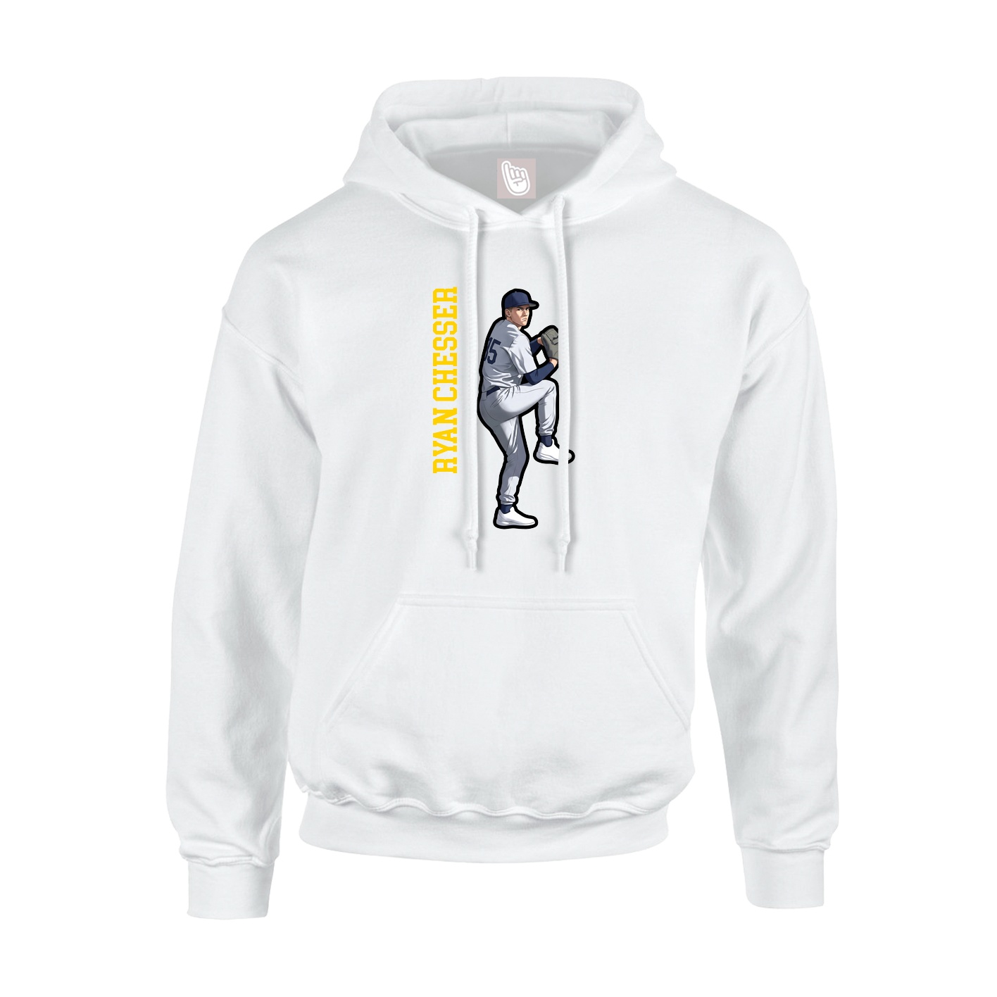 Hoodie — Name Vertical in White