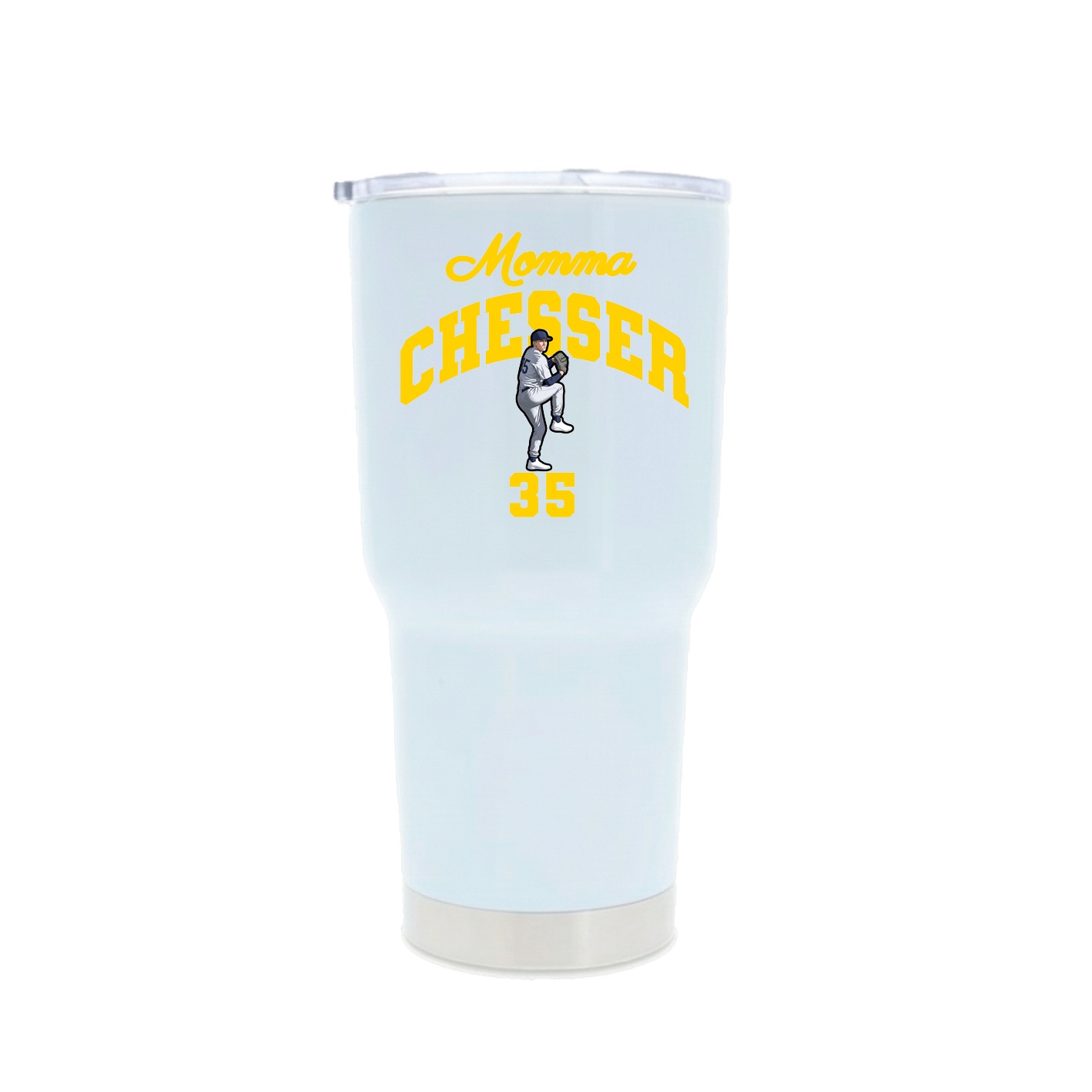 30oz Stainless Steel Tumbler — Mothers Day Arch in White