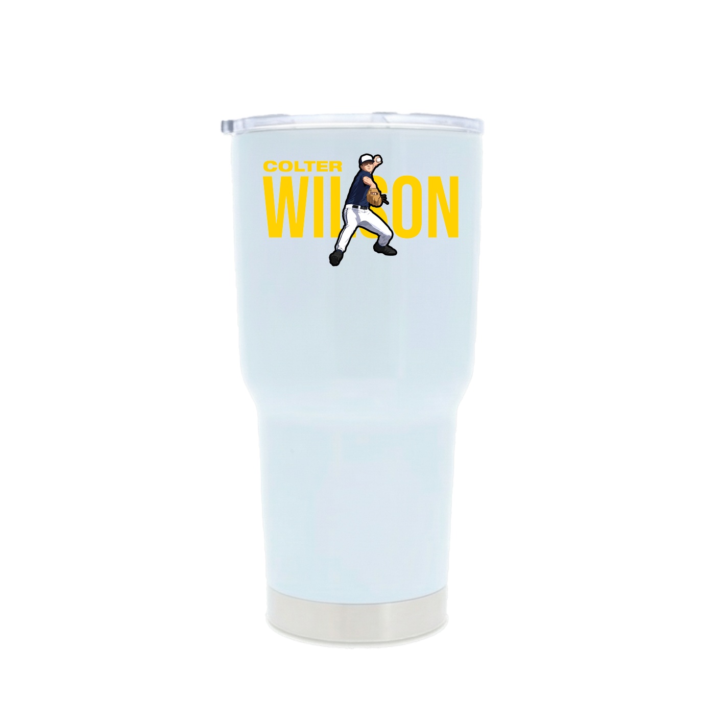 30oz Stainless Steel Tumbler — Player Name in White