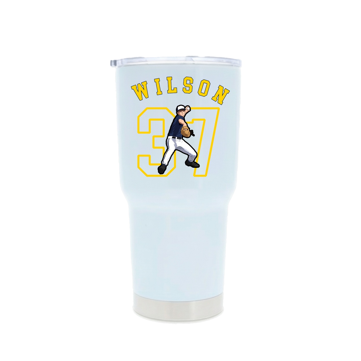 30oz Stainless Steel Tumbler — Shirsey Arch in White