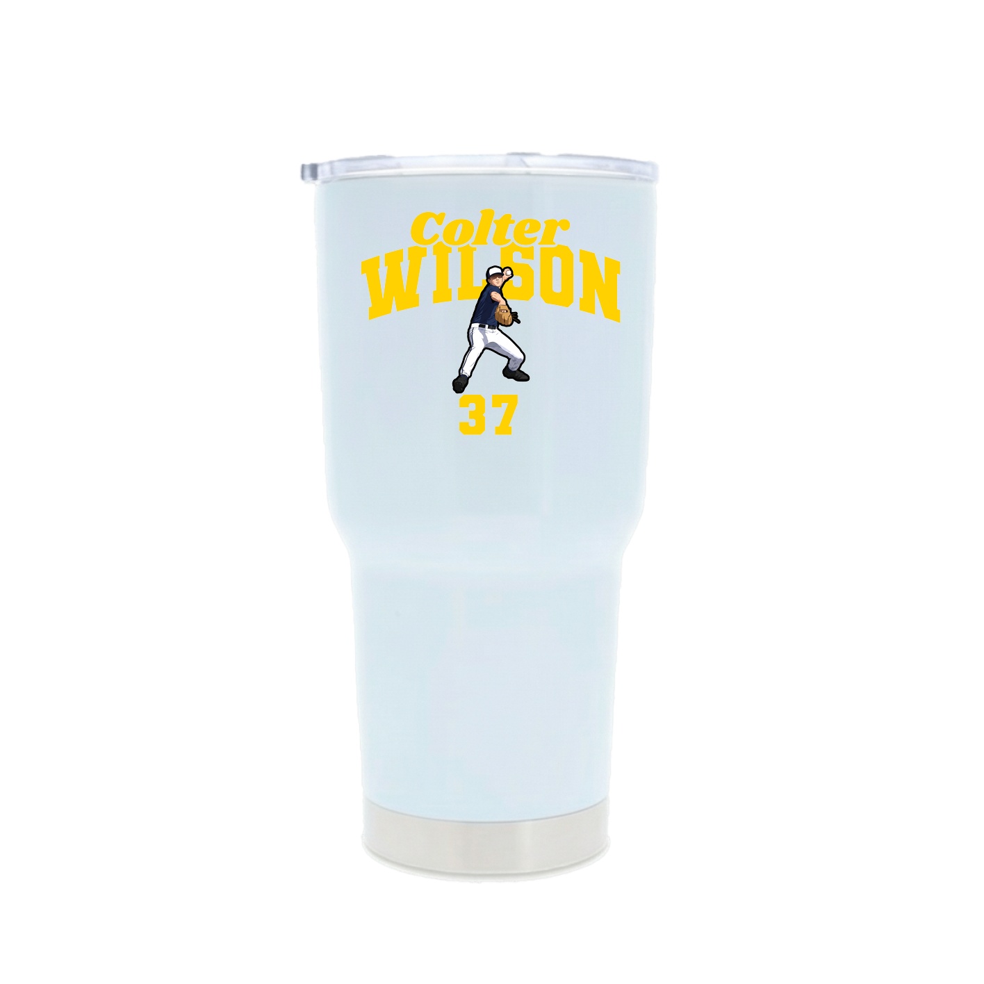 30oz Stainless Steel Tumbler — Signature Arch in White