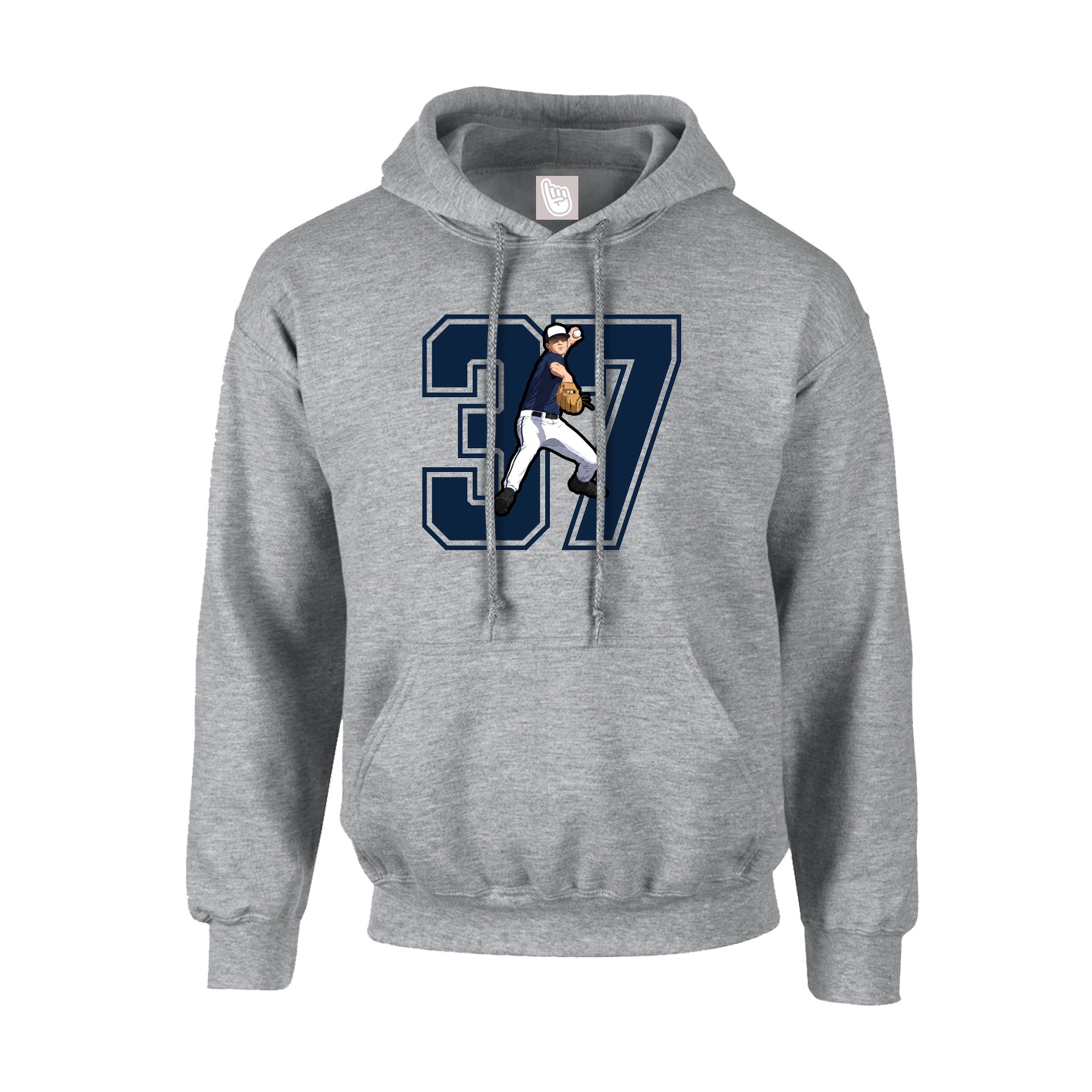 Hoodie — Number in Grey