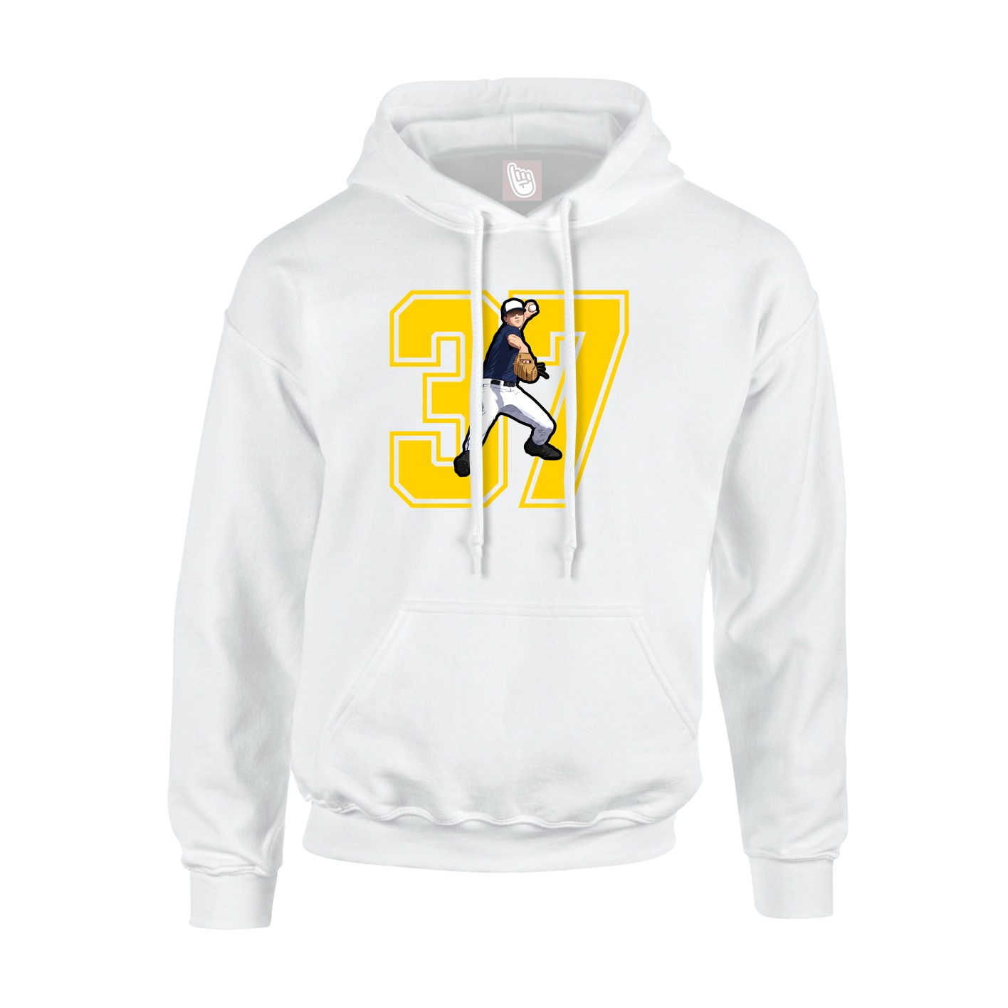 Youth Hoodie — Number in White