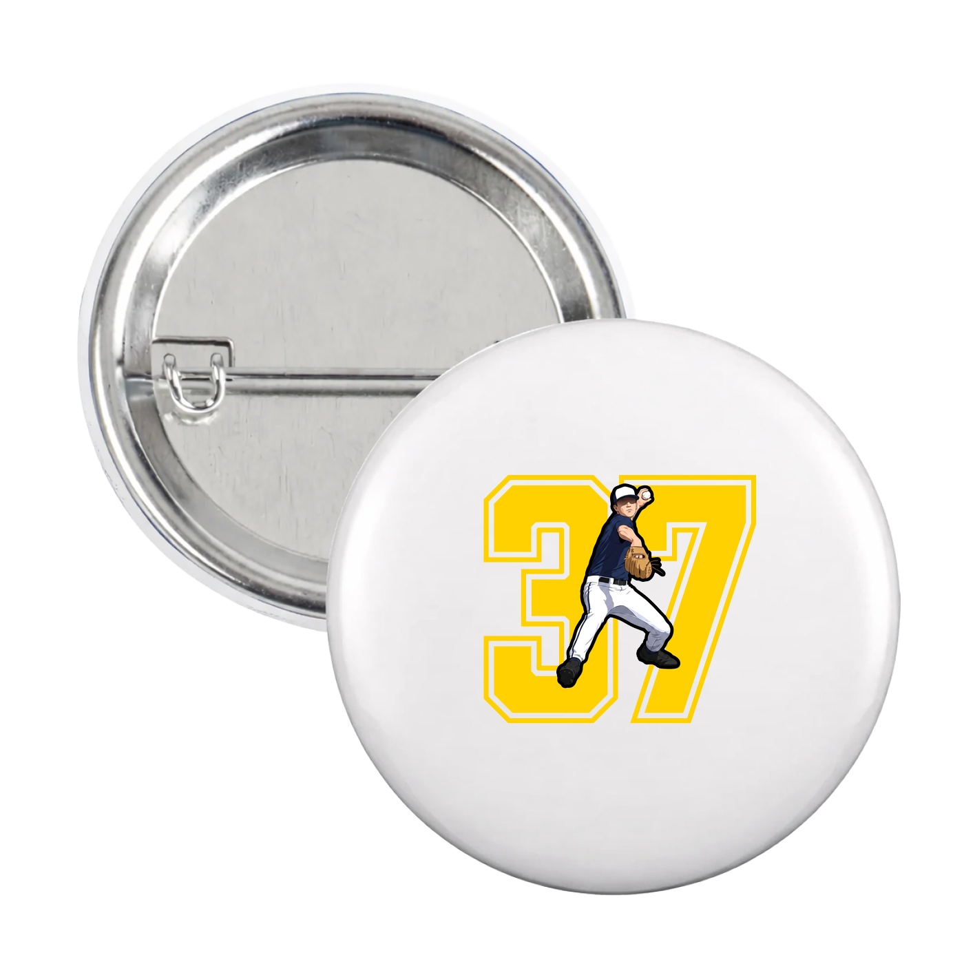 Game Day Button — Number in White