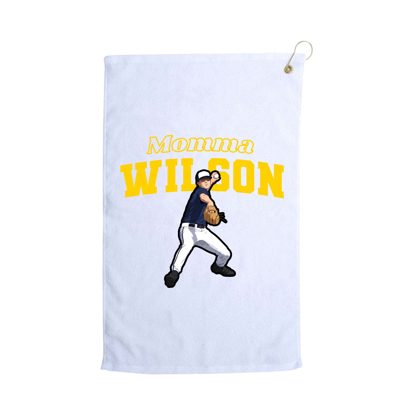 Golf Towel — Mothers Day Block in White