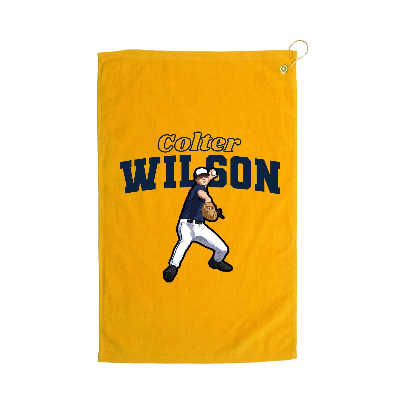 Golf Towel — Name Arch in Gold