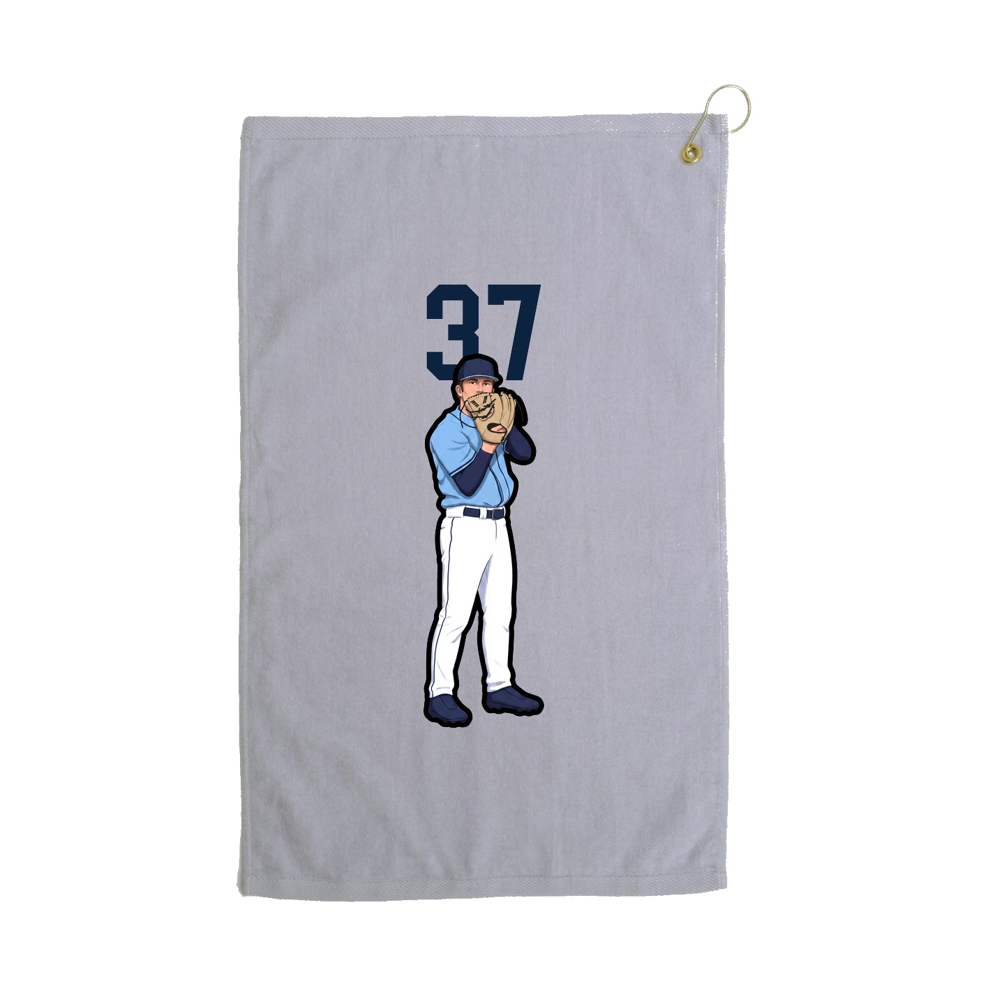 Golf Towel — Number Top in Grey