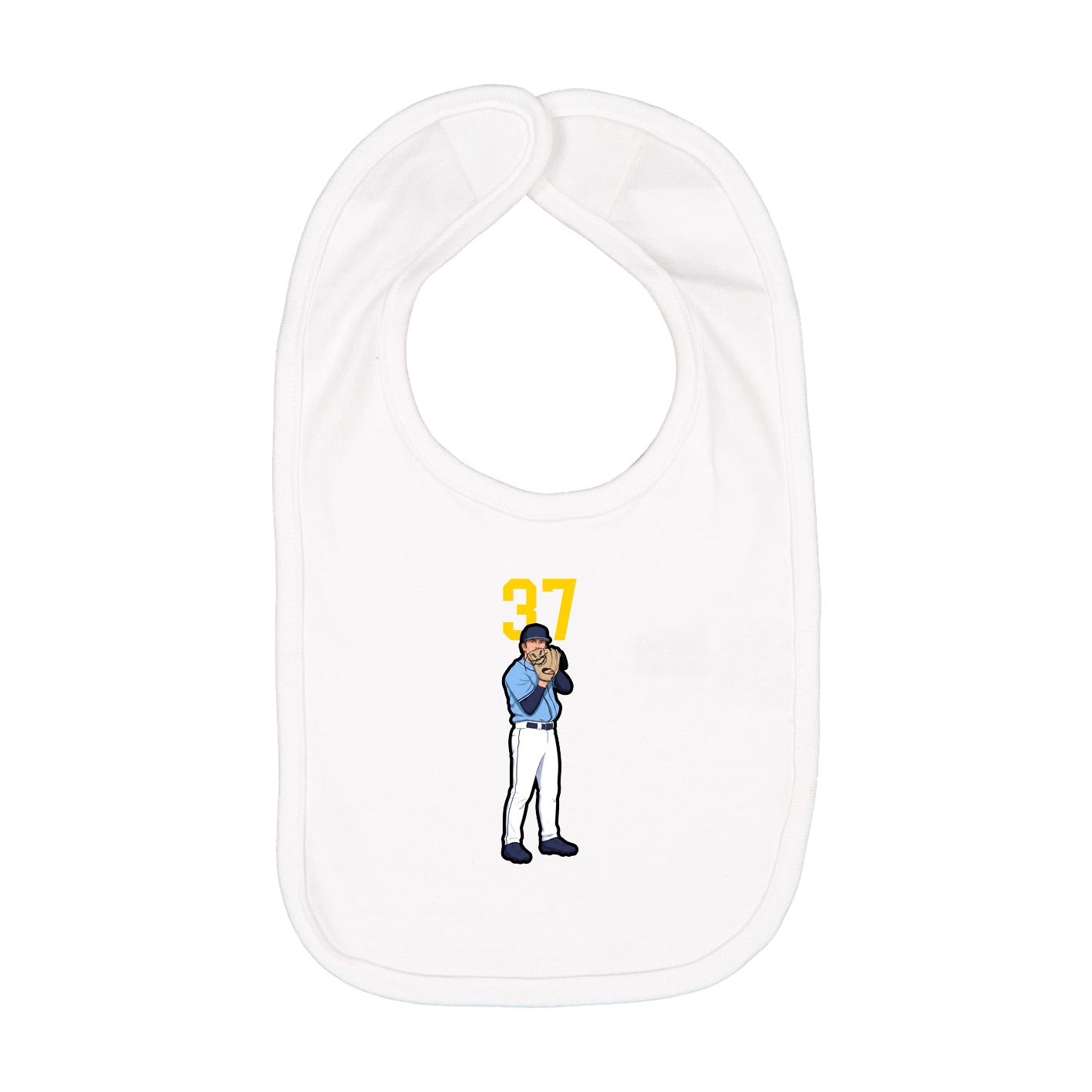 Infant Bib — Number Top in White