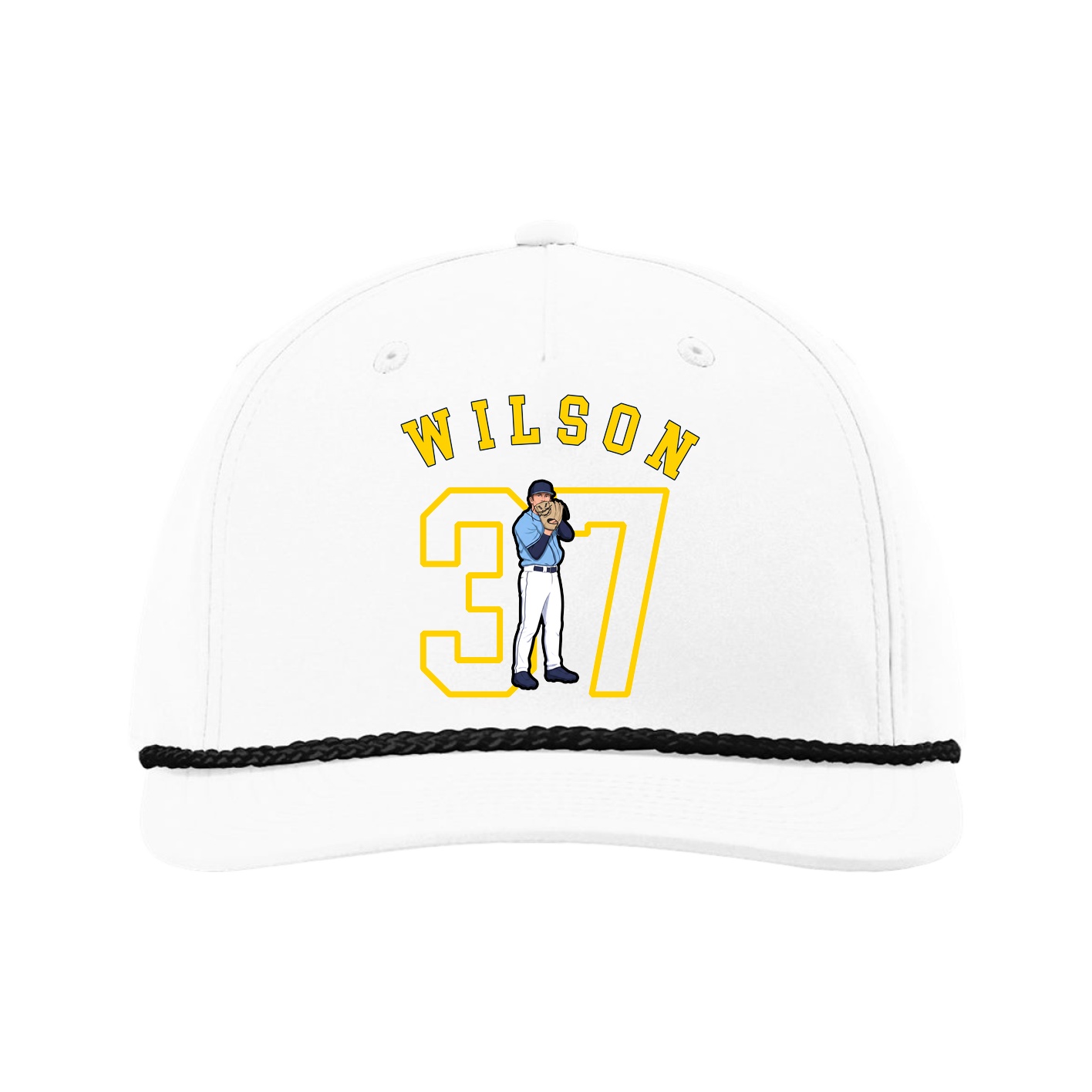 Five-Panel Classic Rope Cap — Shirsey Arch in White