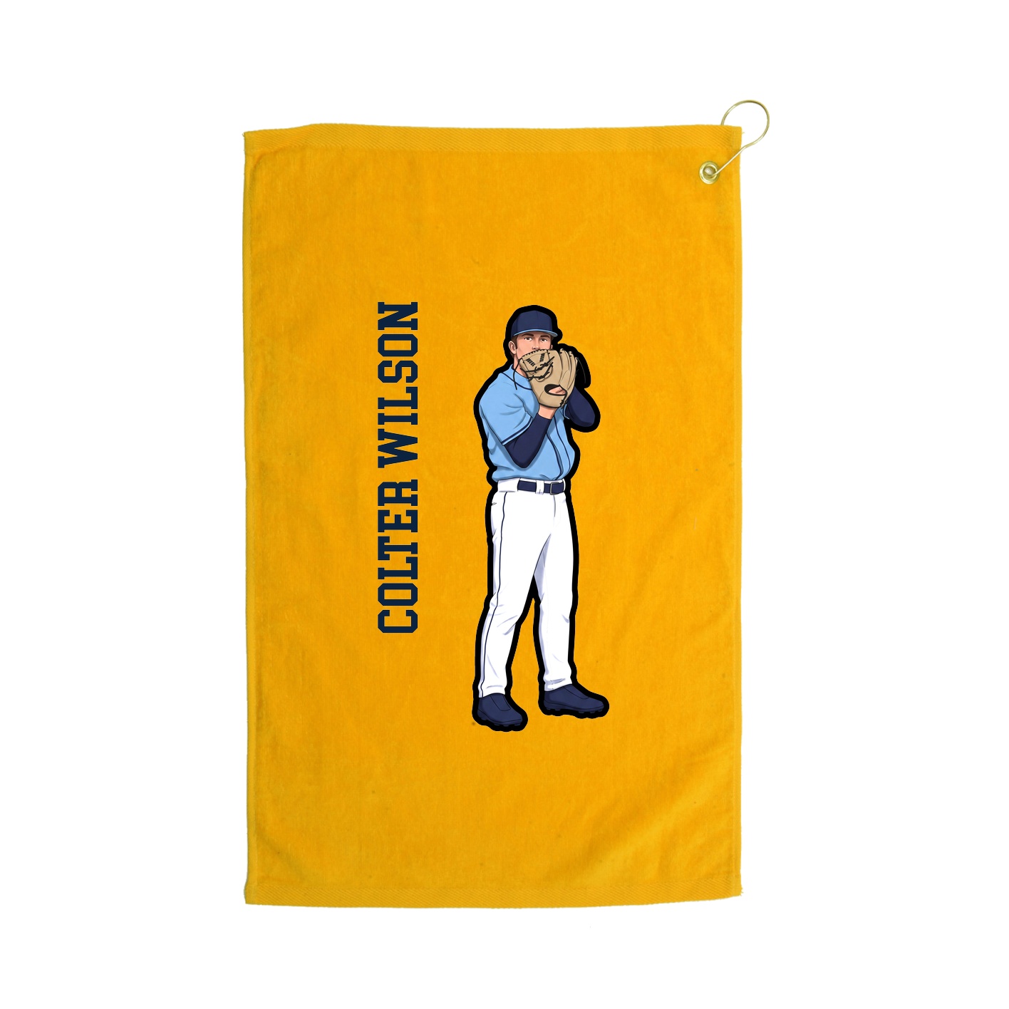 Golf Towel — Name Vertical in Gold