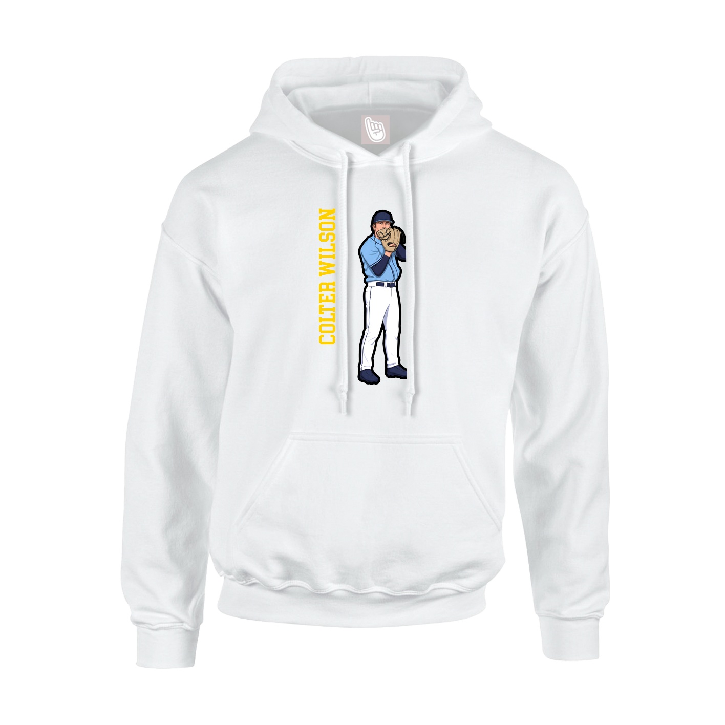 Hoodie — Name Vertical in White