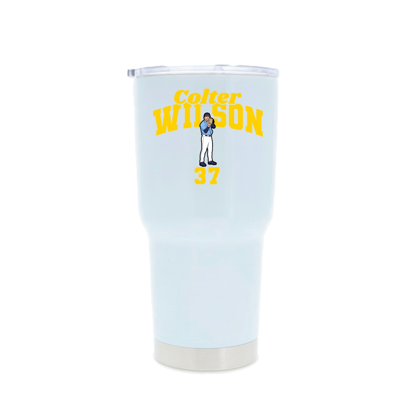 30oz Stainless Steel Tumbler — Signature Arch in White