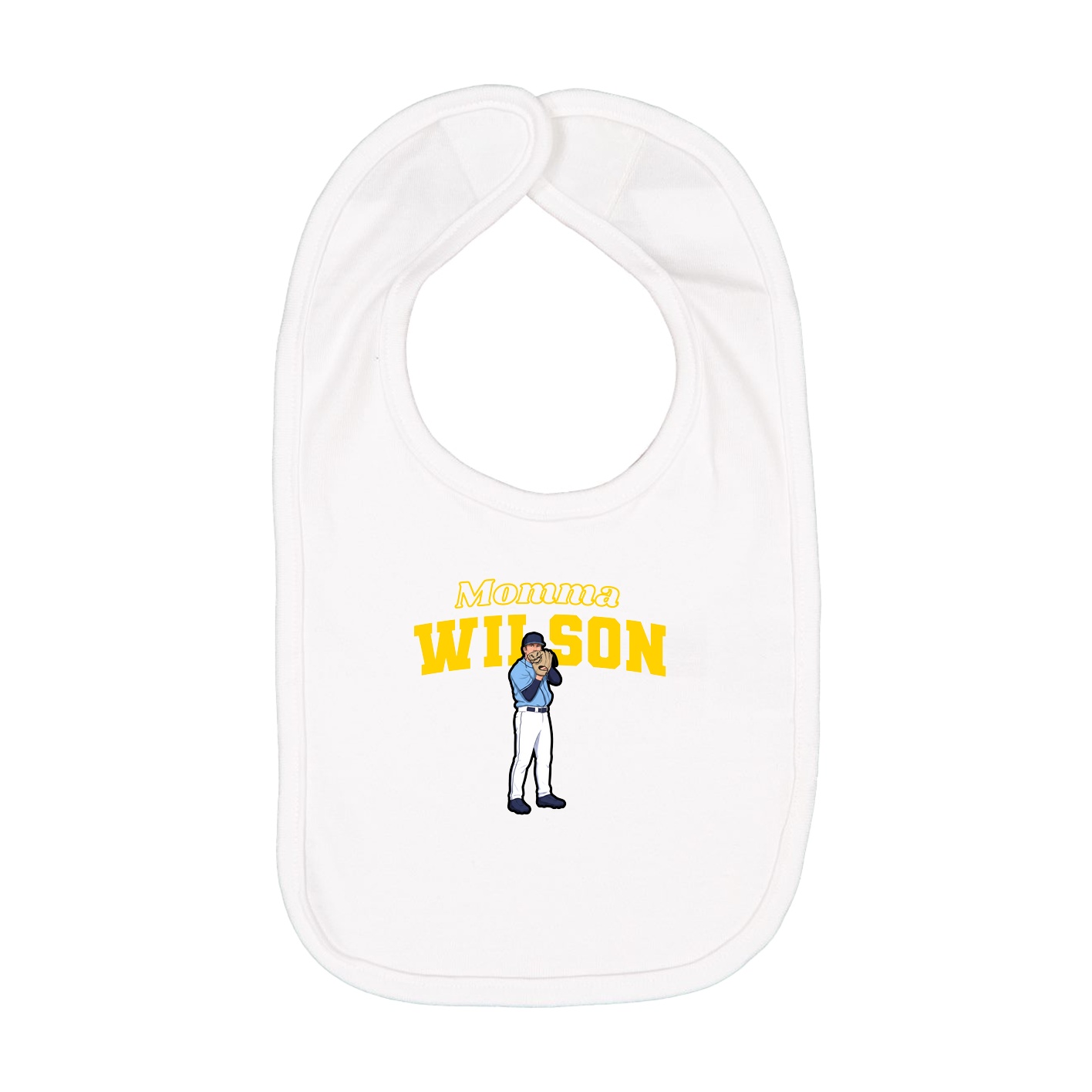 Infant Bib — Mothers Day Block in White